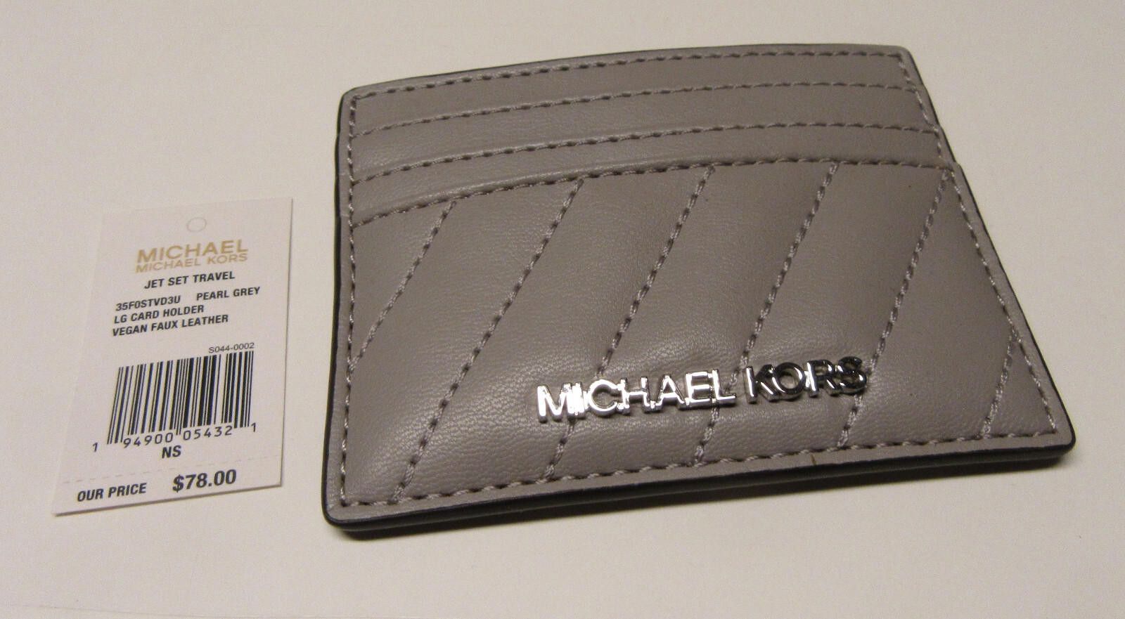 Michael Kors Michael Kors Travel Faux Leather Credit Card Case Gray Size ONE SIZE - 4 Thumbnail