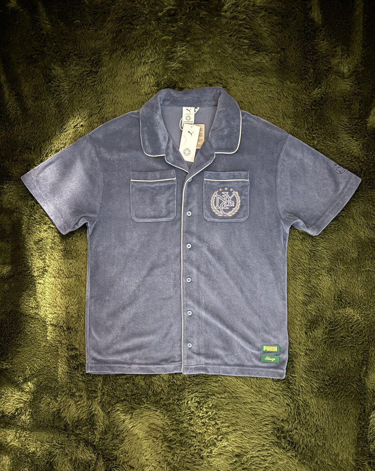 [M] Puma X Rhude Rhuigi relaxed fit terry half shirts blue