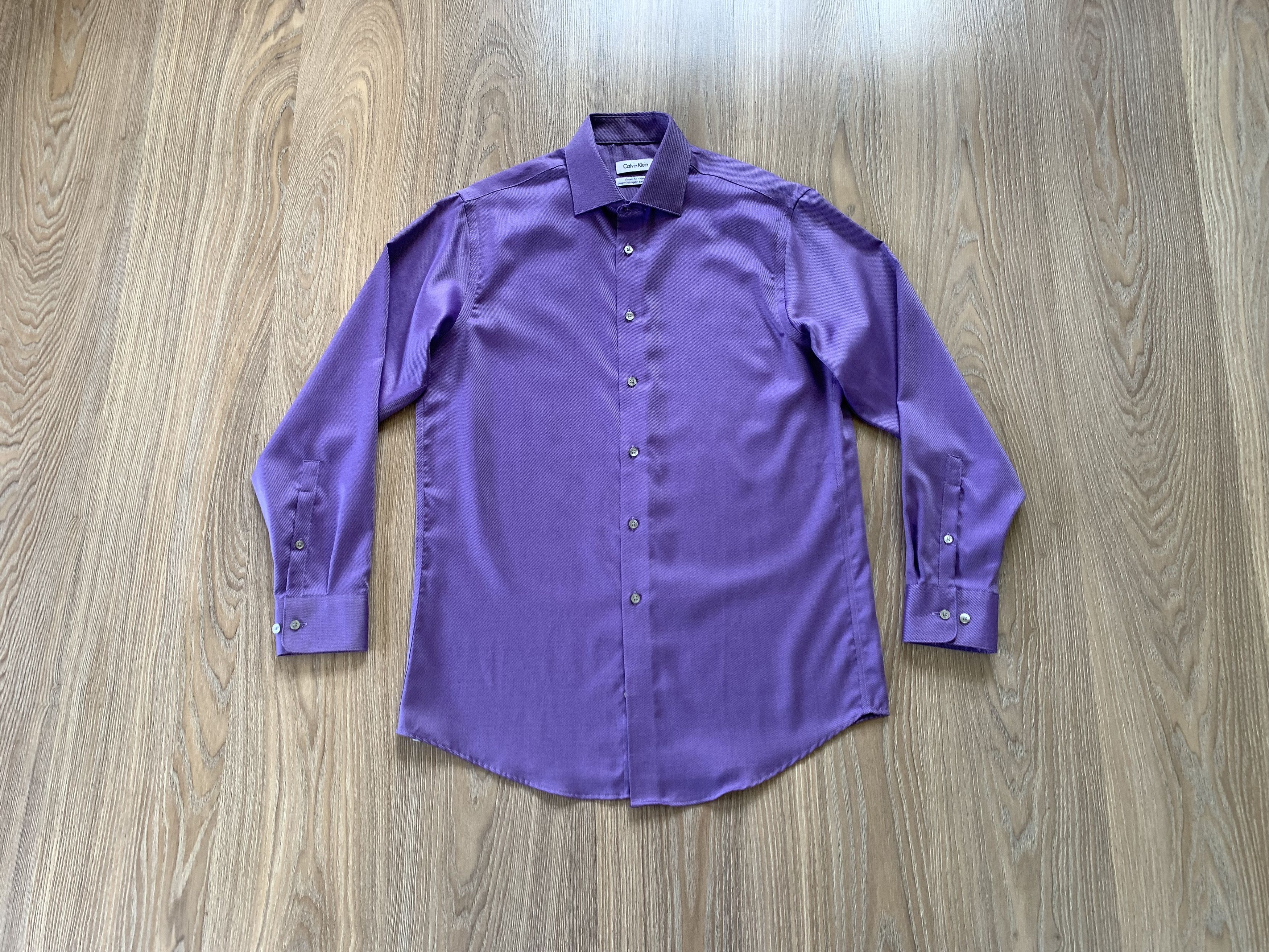 Calvin Klein × Vintage Vintage Calvin Klein Purple Classic Fit Shirt Size US M / EU 48-50 / 2 - 1 Thumbnail