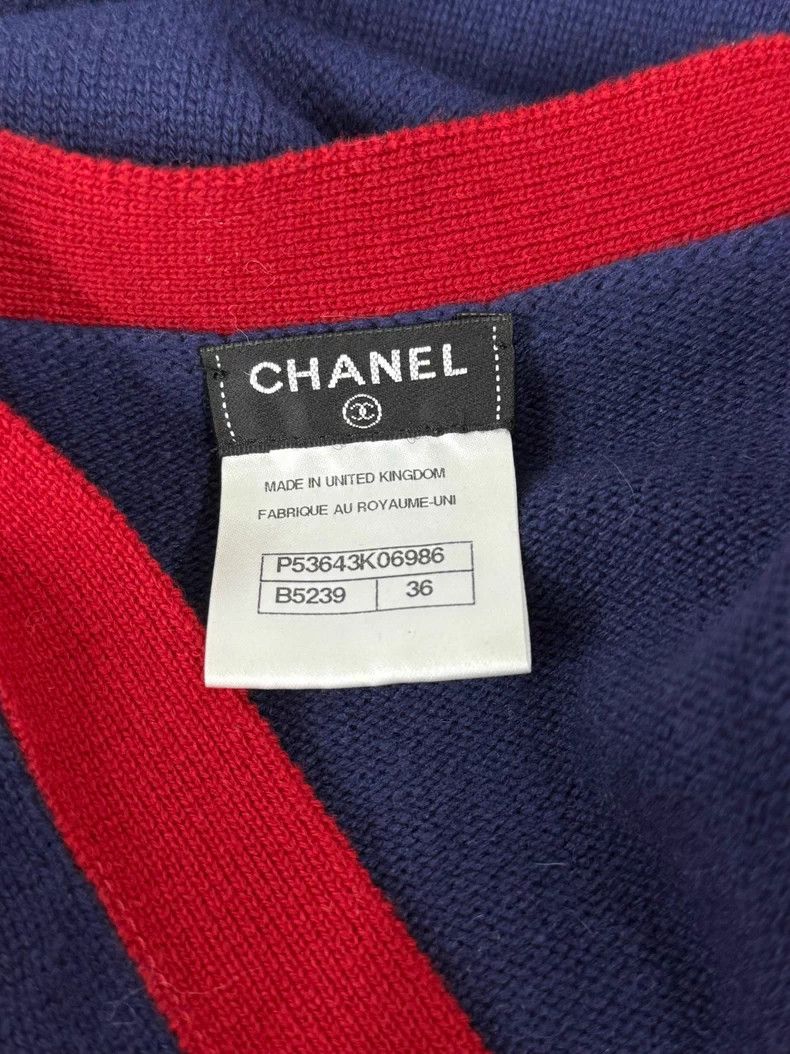 Chanel Chanel Blue and red contrast cashmere knitted cardigan coa Size XS / US 0-2 / IT 36-38 - 4 Thumbnail