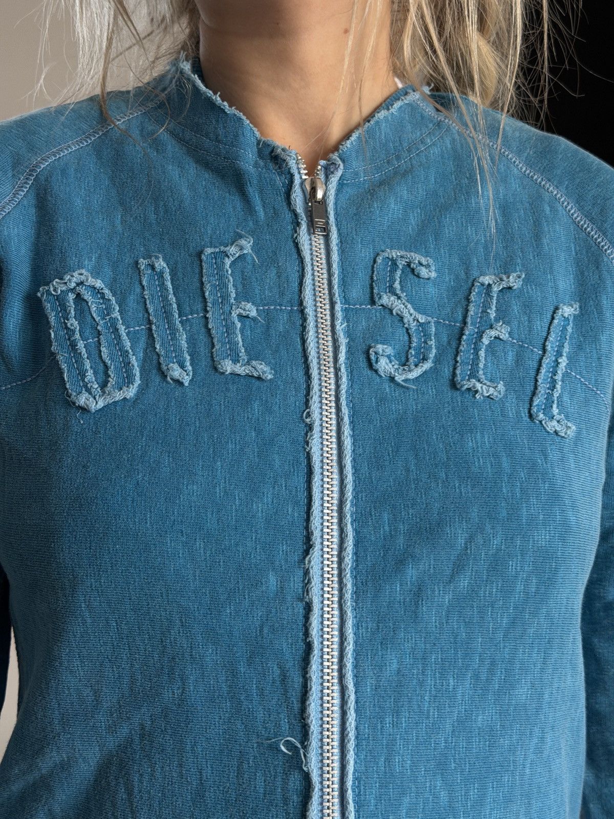 Diesel Diesel vintage distressed zip sweater logo Size M / US 6-8 / IT 42-44 - 2 Thumbnail