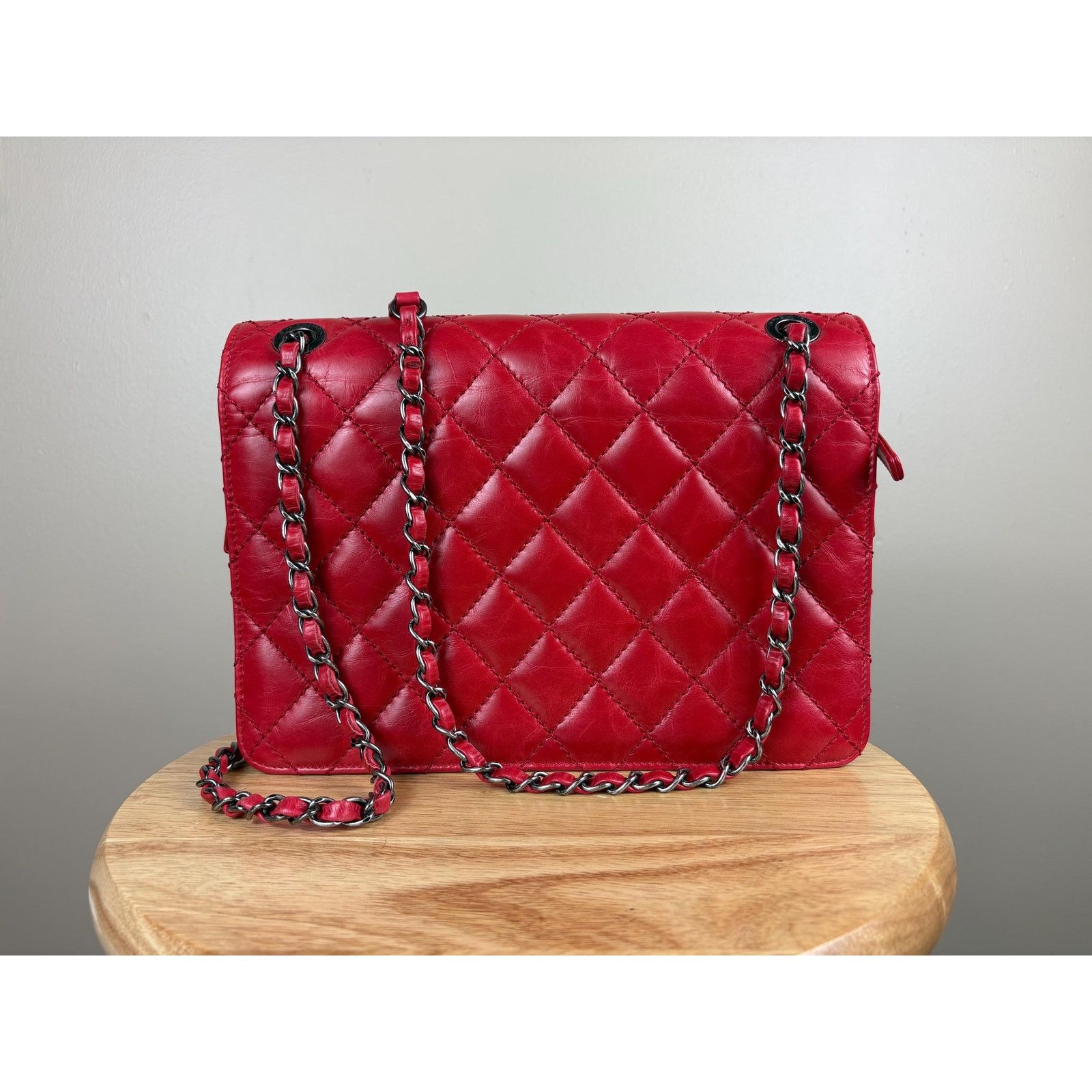 Chanel Authentic Chanel Matelasse Red Calfskin Cocomark Shoulder Size ONE SIZE - 3 Thumbnail