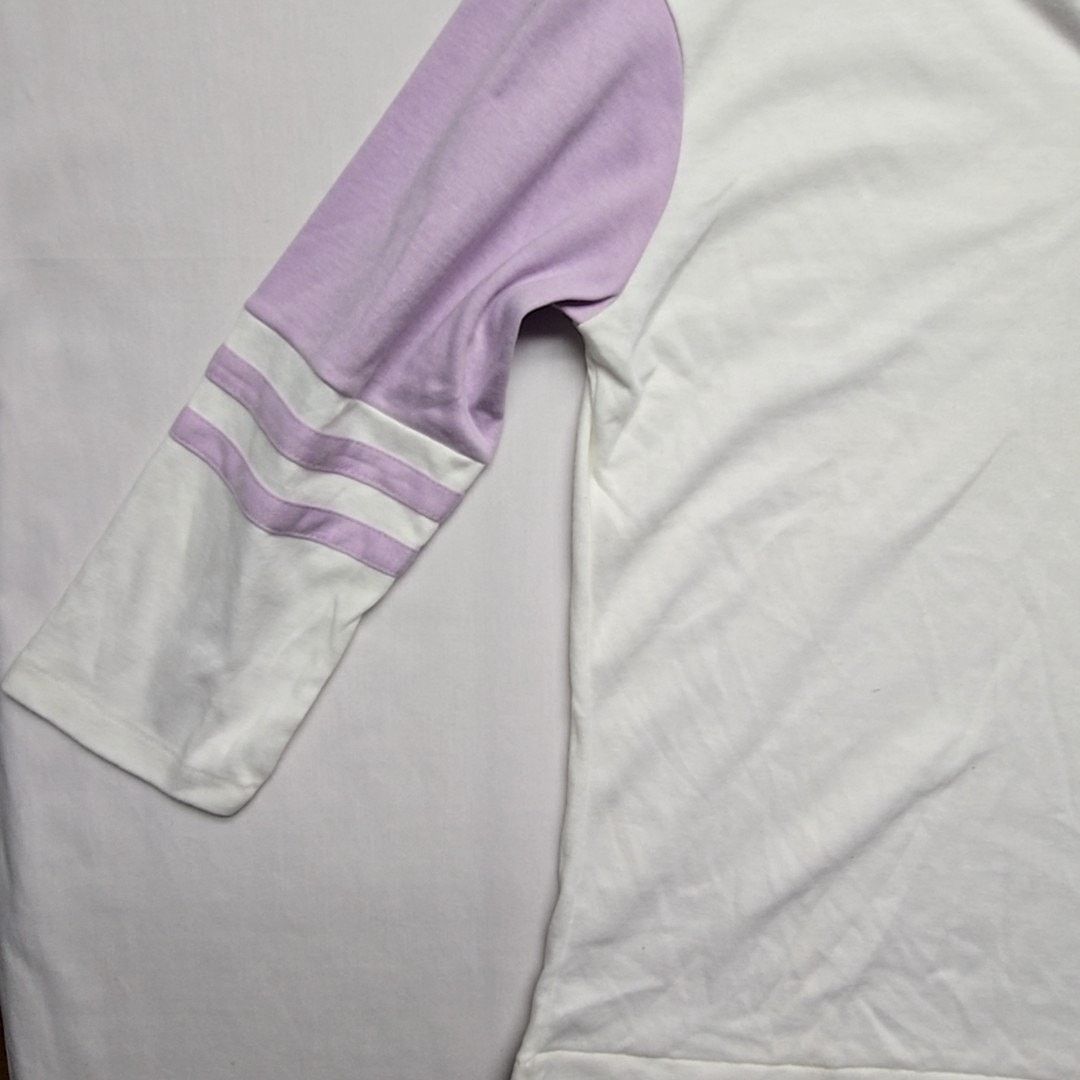 Vintage Vintage Le Riche Henley Shirt Purple White 3/4 Sleeve S 80s Size S / US 4 / IT 40 - 3 Thumbnail