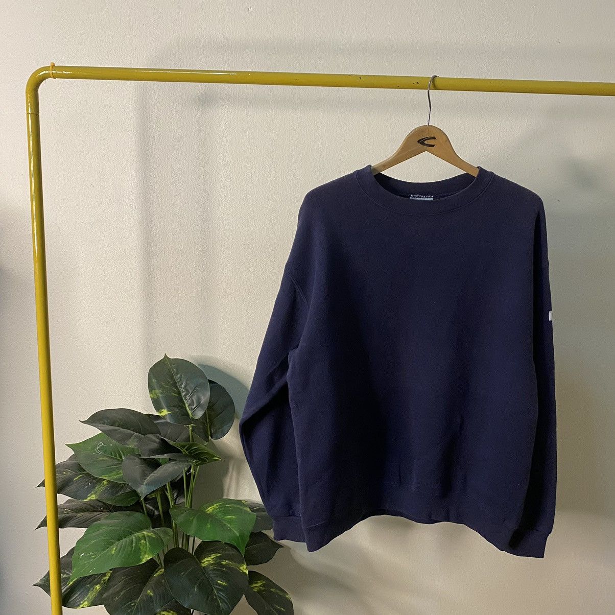 Edwin × Vintage 1990s Edwin Navy Blank Sweatshirt Made in USA Size US L / EU 52-54 / 3 - 1 Thumbnail