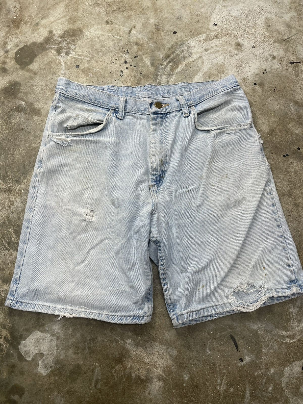 Vintage × Wrangler Distressed Y2K Jorts Jean Shorts Size US 32 / EU 48 - 1 Thumbnail
