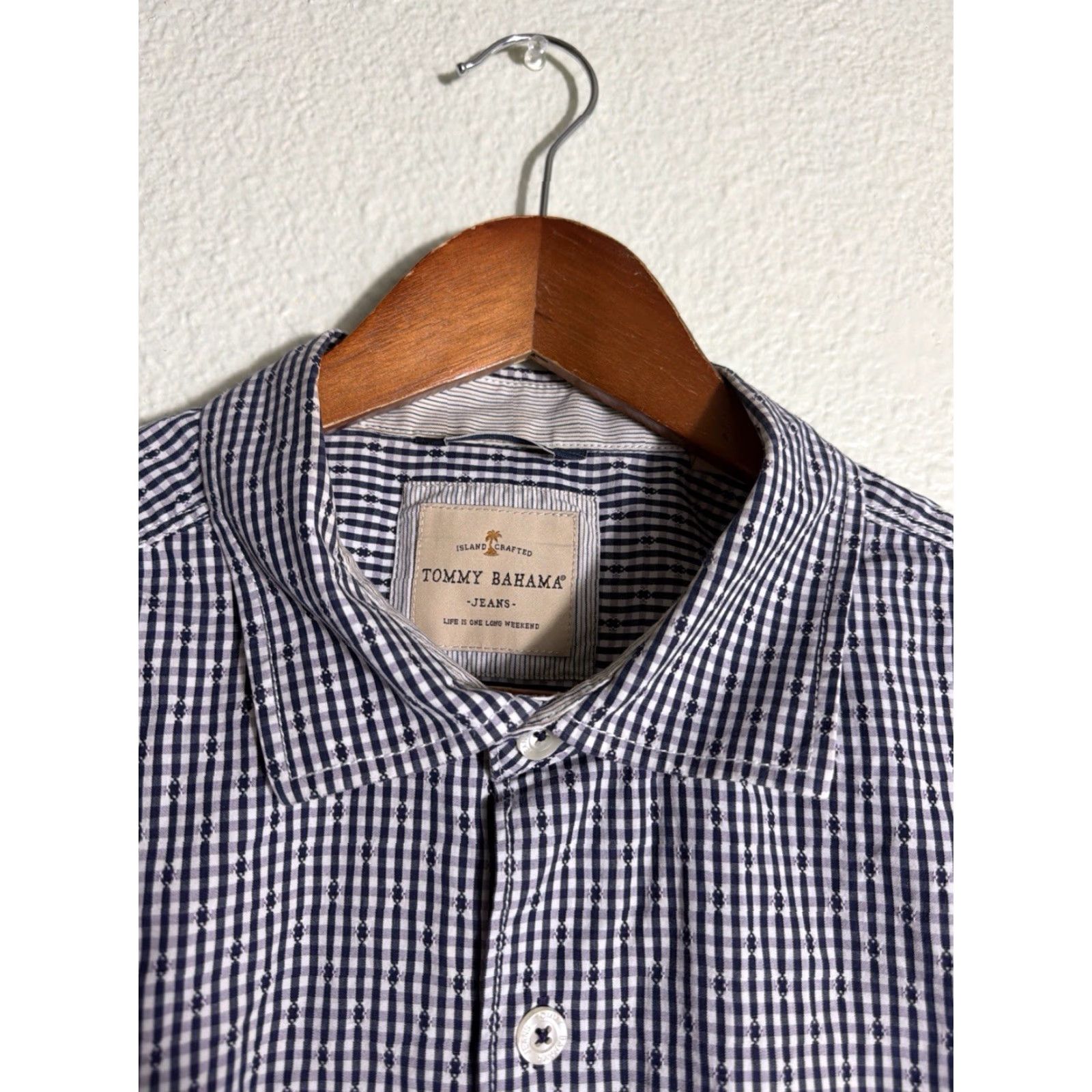 Tommy Bahama Tommy Bahama Button-Up Shirt XL Mens Striped Blue Gray Flip Cuff Size US XL / EU 56 / 4 - 4 Thumbnail