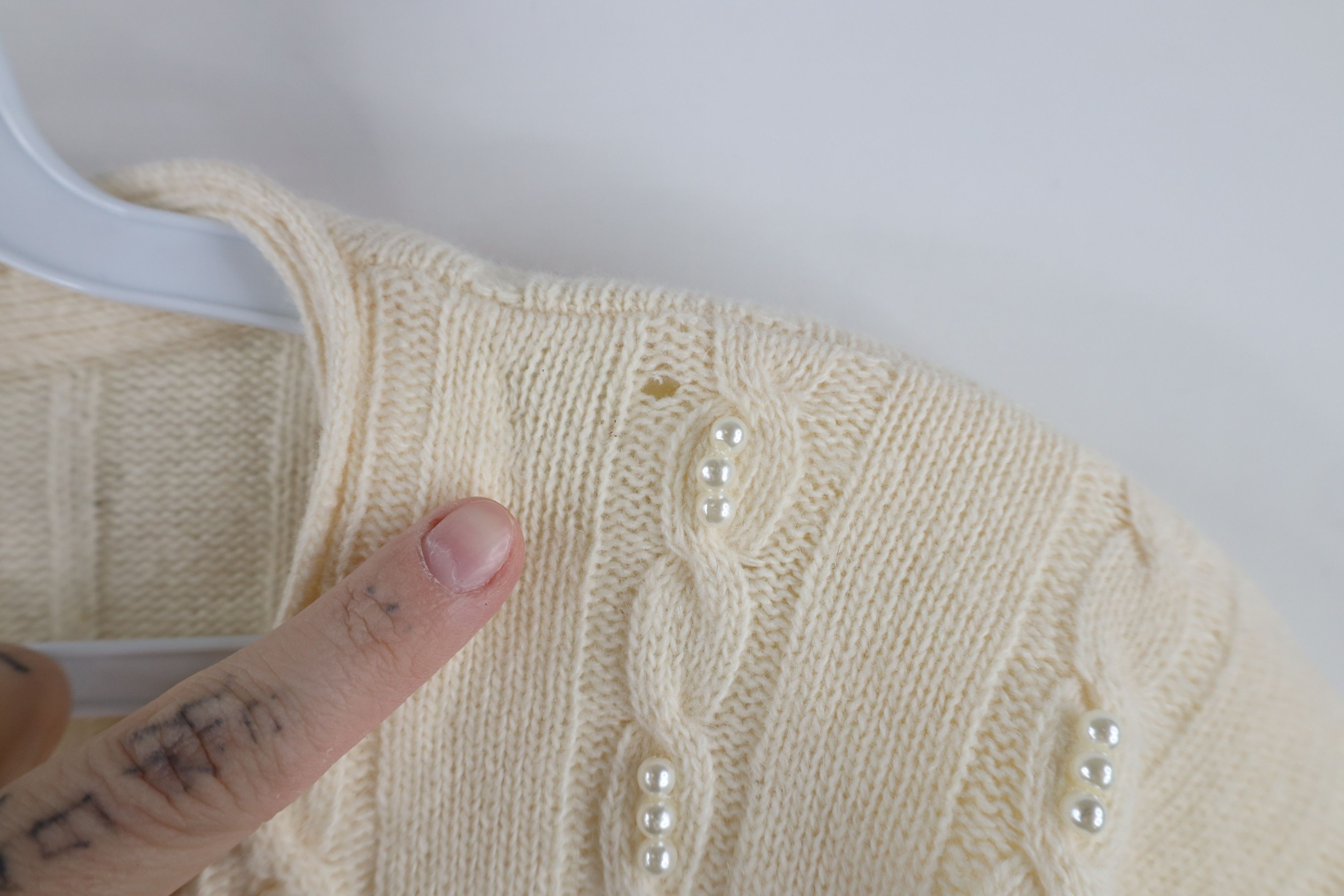 Vintage Vintage 90s Streetwear Angora Beaded Cardigan Sweater Size L / US 10 / IT 46 - 4 Thumbnail