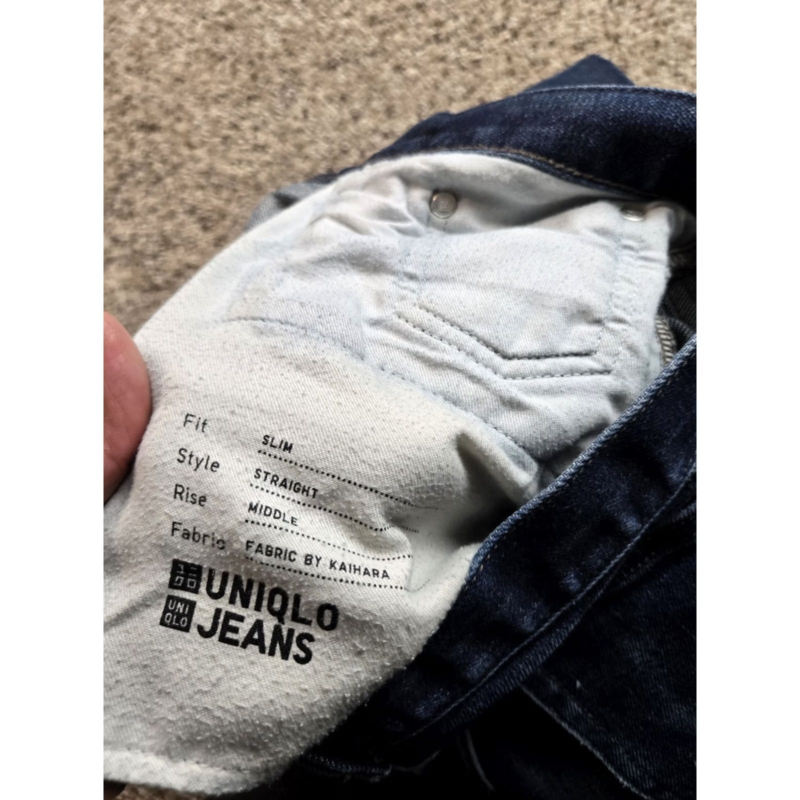 Uniqlo Uniqlo Jeans Slim Straight 33x31 Mens Kaihara Selvedge Denim Blue Low Rise Straight Jeans 5-Pocket Stretch Size US 33 - 7 Thumbnail