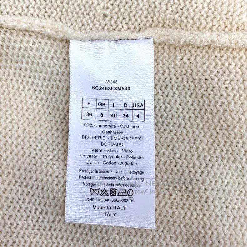 Dior Dior Beige floral studded beads design cashmere round-neck Size XS / US 0-2 / IT 36-38 - 6 Thumbnail
