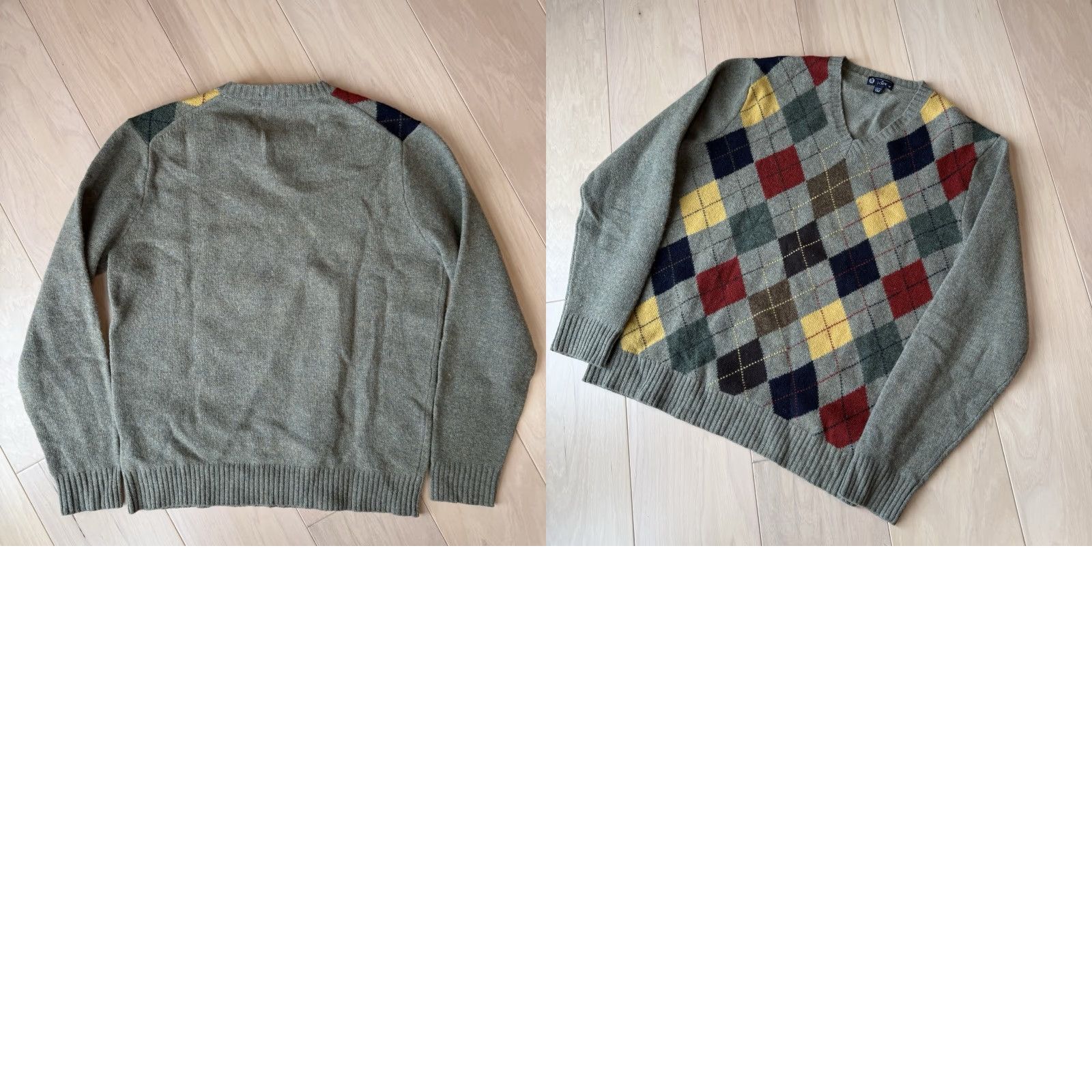 J.Crew J.CREW Argyle Wool Sweater M Multicolor V Neck Pullover Knit Mens Regular Pullover Autumn Winter Size US M / EU 48-50 / 2 - 8 Thumbnail