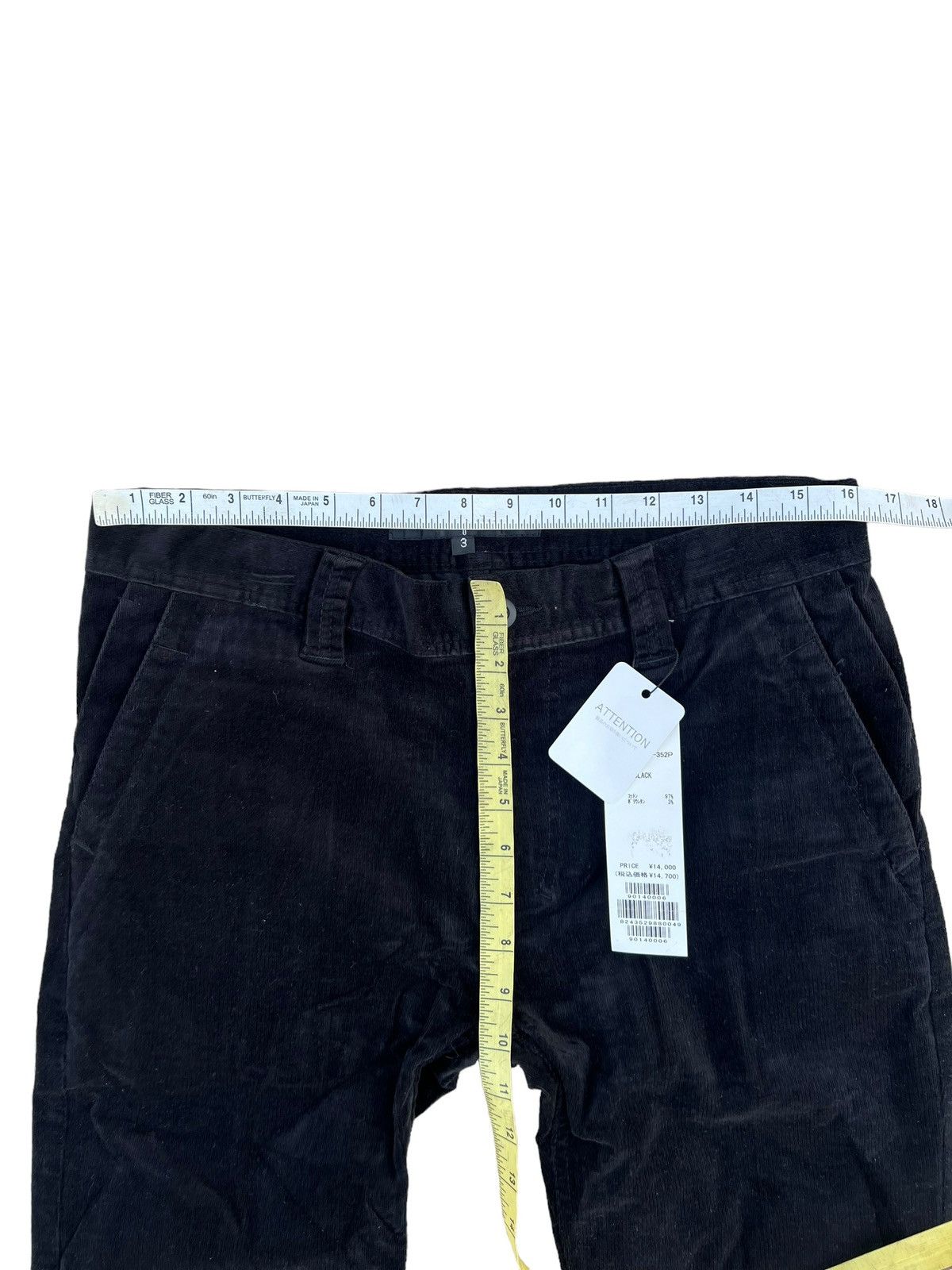 Japanese Brand NEW No ID. Japan Cropped Black Corduroy Trouser Pant Size US 32 / EU 48 - 3 Thumbnail