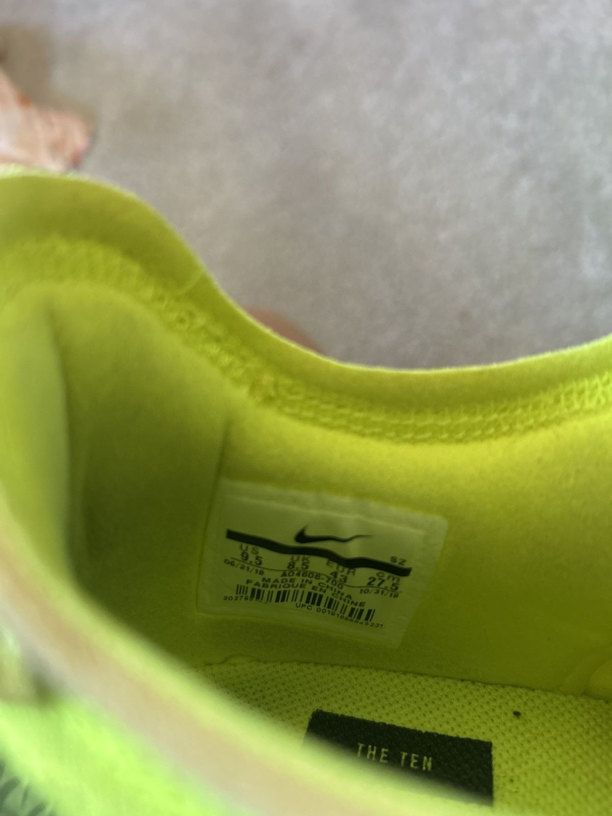 Nike × Off-White The 10: Nike Air Force 1 Low Off White Volt Size US 9.5 / EU 42-43 - 6 Thumbnail