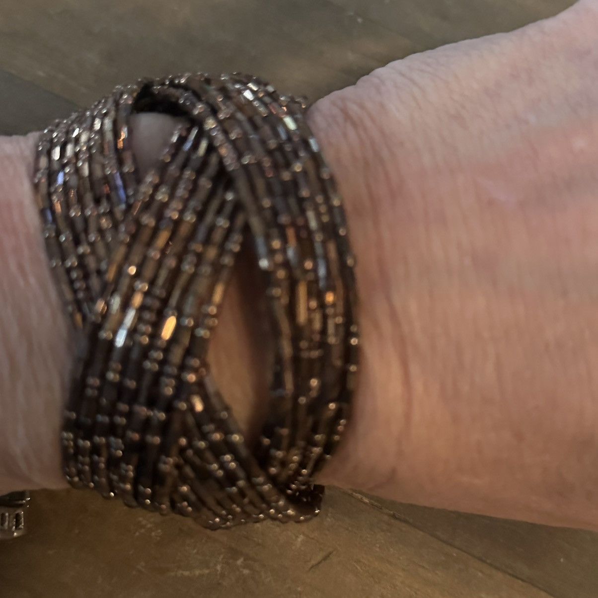 Vintage Vintage chunky braided bronze bead bracelet Size ONE SIZE - 3 Thumbnail