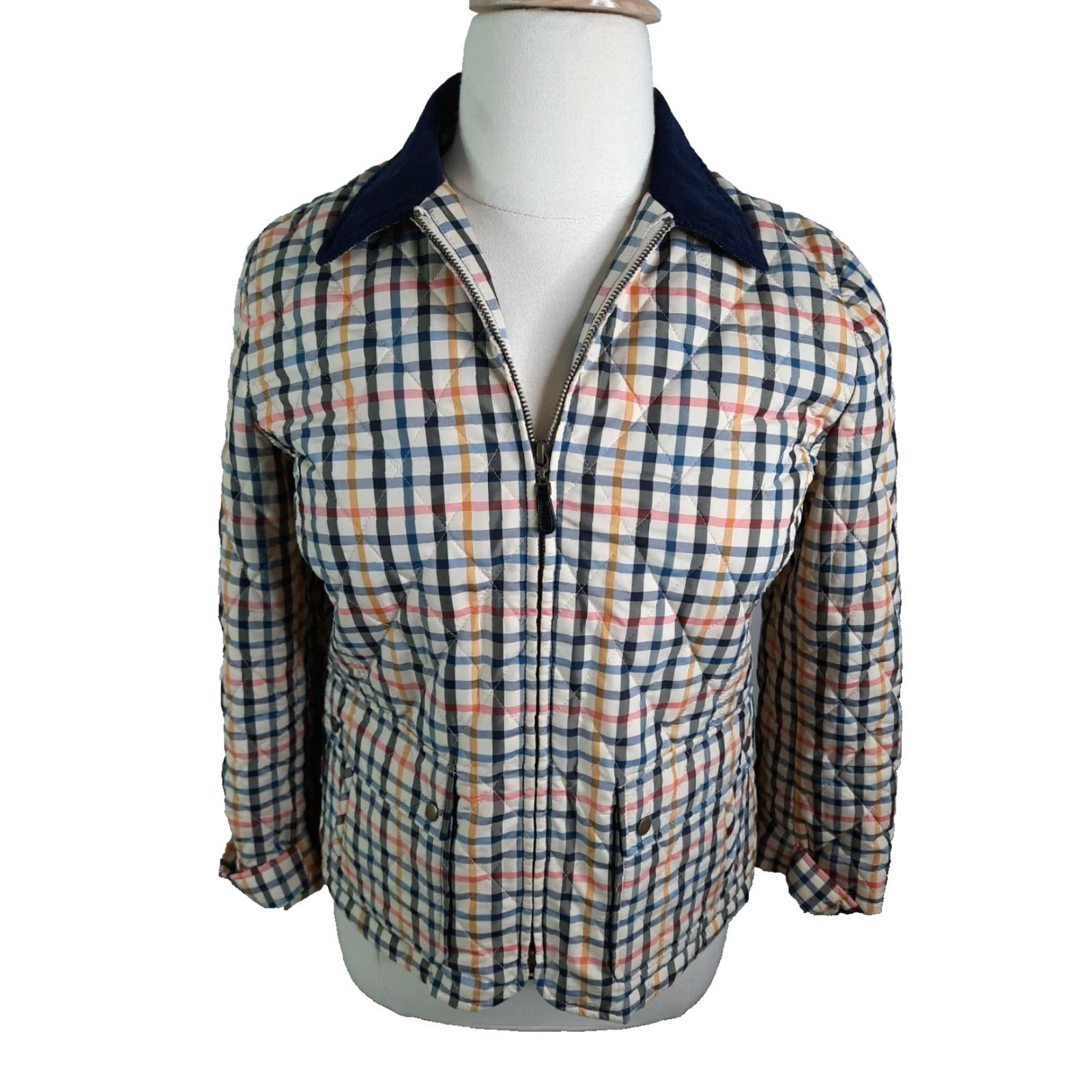 Talbots TALBOTS Plaid Barn Coat Chore Corduroy Collar Women’s Size Petite Large PL Coat Size L / US 10 / IT 46 - 2 Thumbnail
