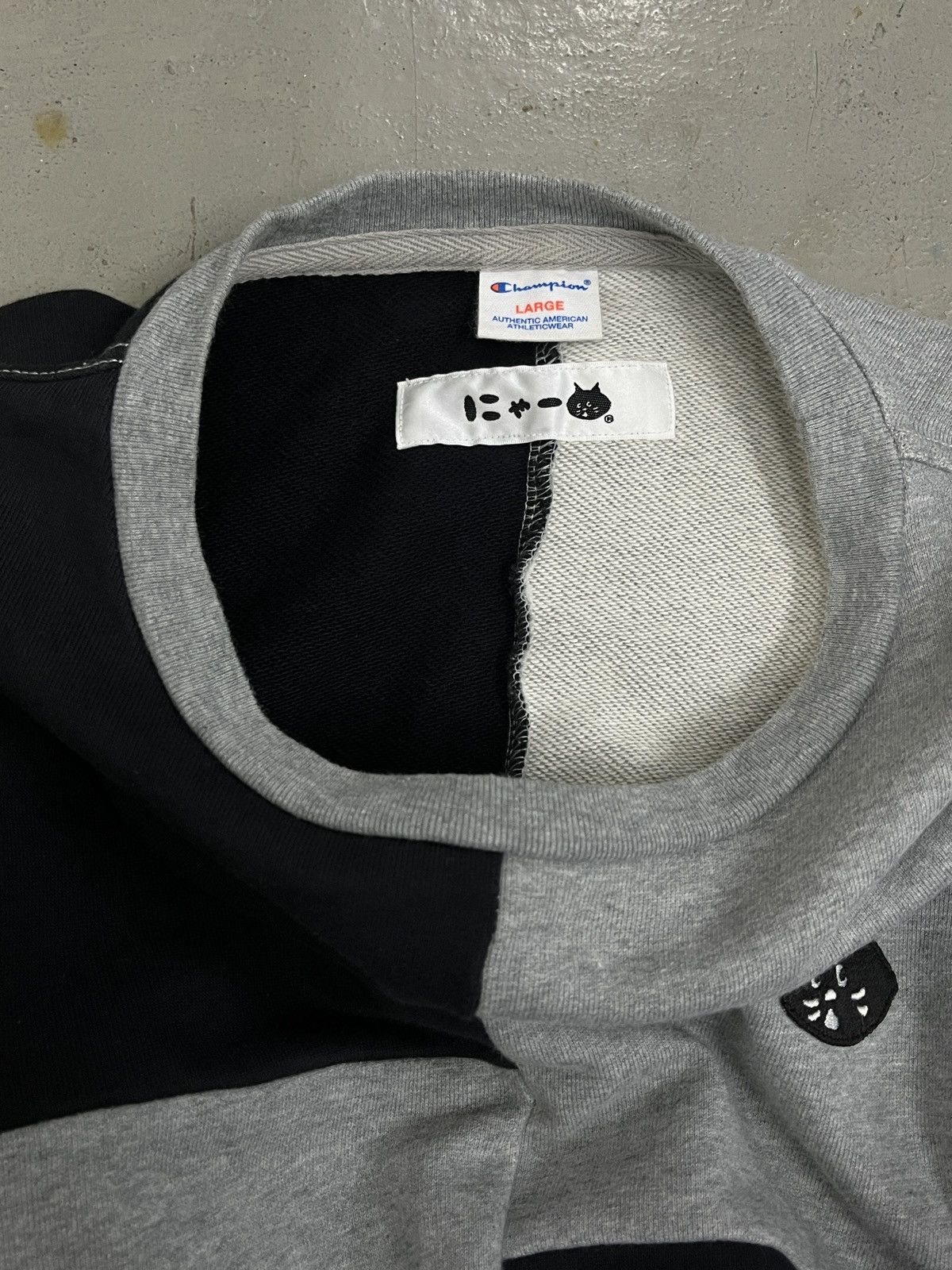 Issey Miyake Issey Miyake Ne-Net x Champion Nya Logo Patchwork Crewneck Size US L / EU 52-54 / 3 - 12 Thumbnail