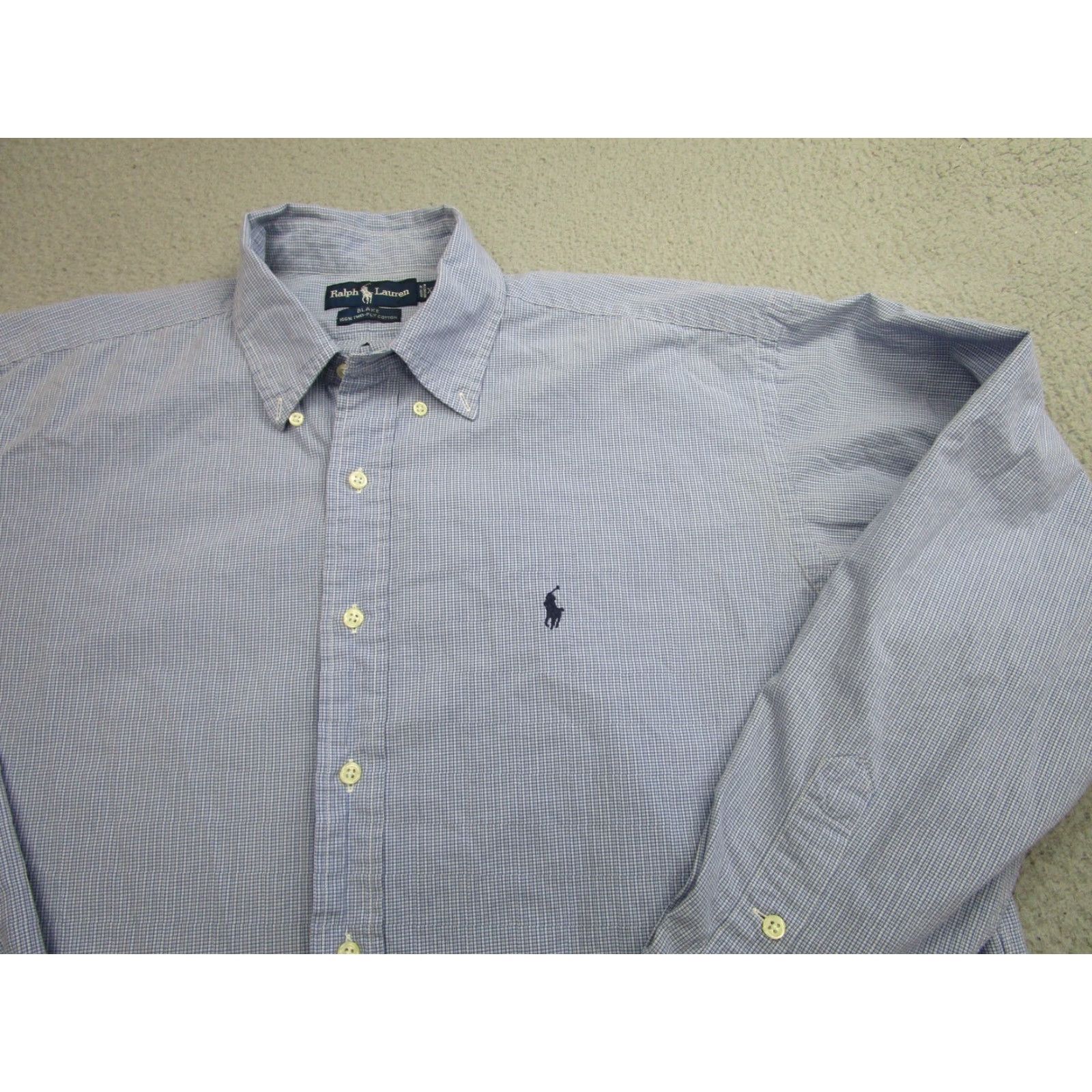Ralph Lauren VINTAGE Ralph Lauren Shirt Mens XL Long Sleeve Blue Plaid Button-Down Polo Logo Classic Fit Office & Casual Size US XL / EU 56 / 4 - 2 Thumbnail