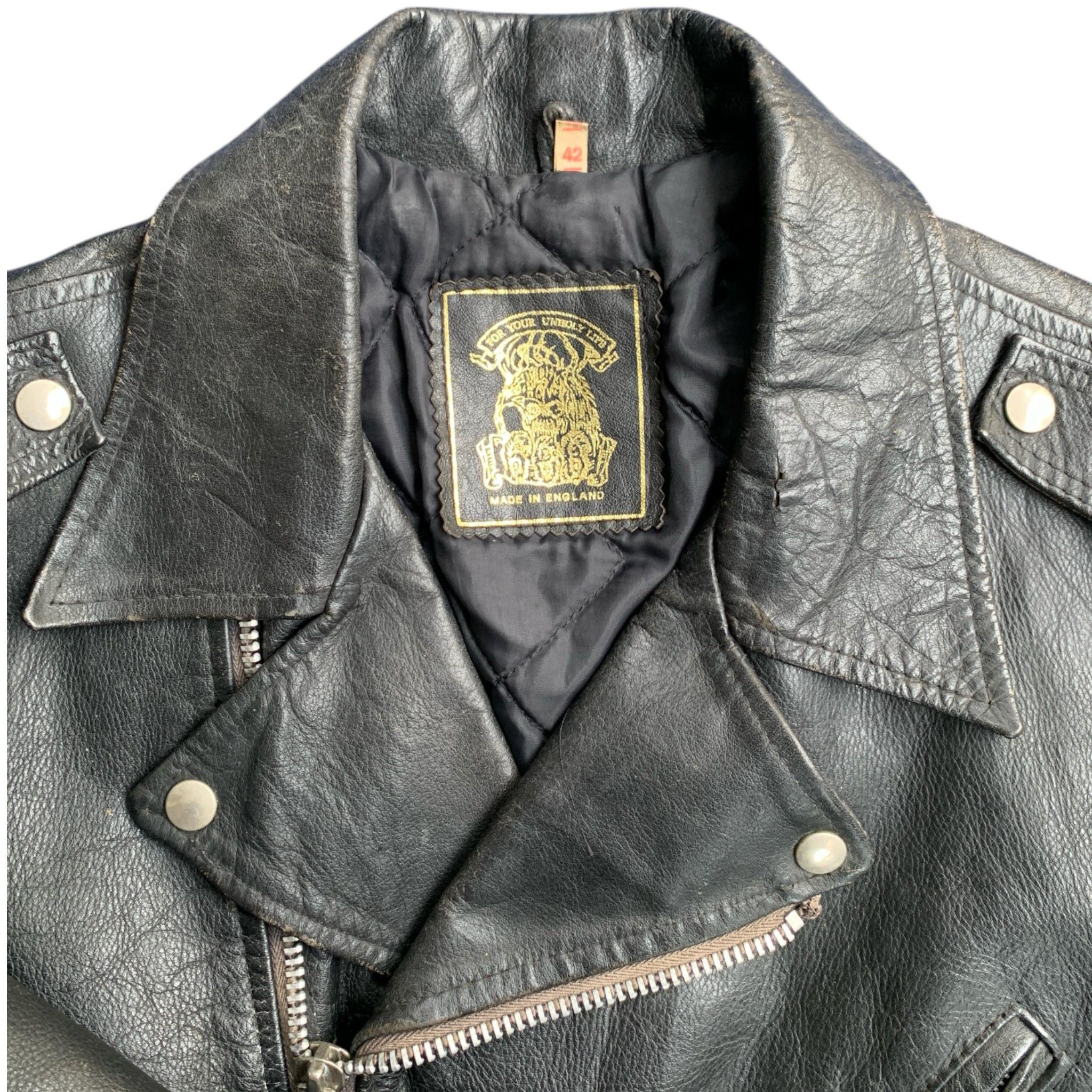 Genuine Leather × Lewis Leathers × Vintage Vintage Rare Triple six 666 Leather Jacket England Size US XL / EU 56 / 4 - 3 Thumbnail