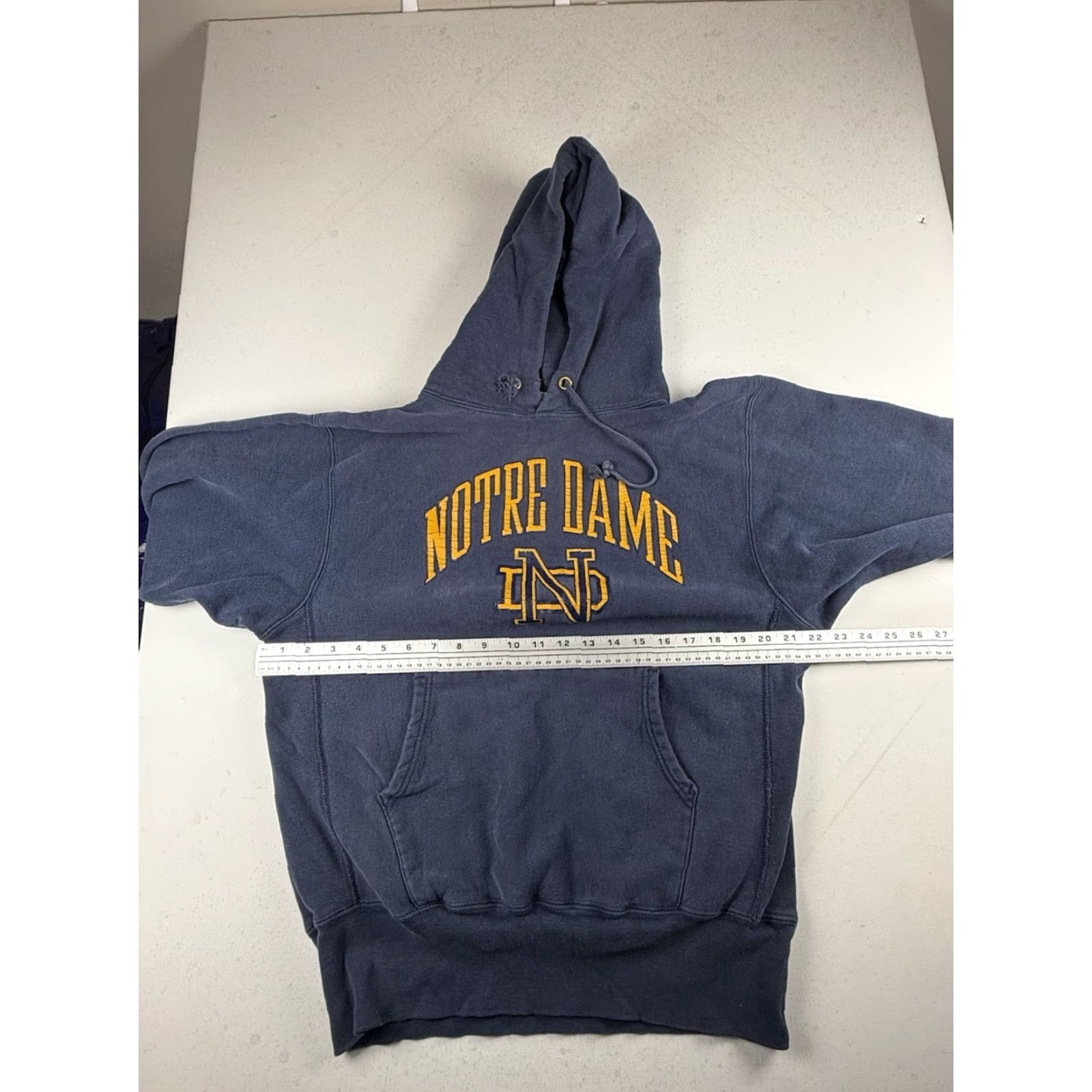 Champion VINTAGE Notre Dame Champion Reverse Weave Hoodie Sweatshirt Mens XL Blue 90s College University Pullover Size US XL / EU 56 / 4 - 4 Thumbnail
