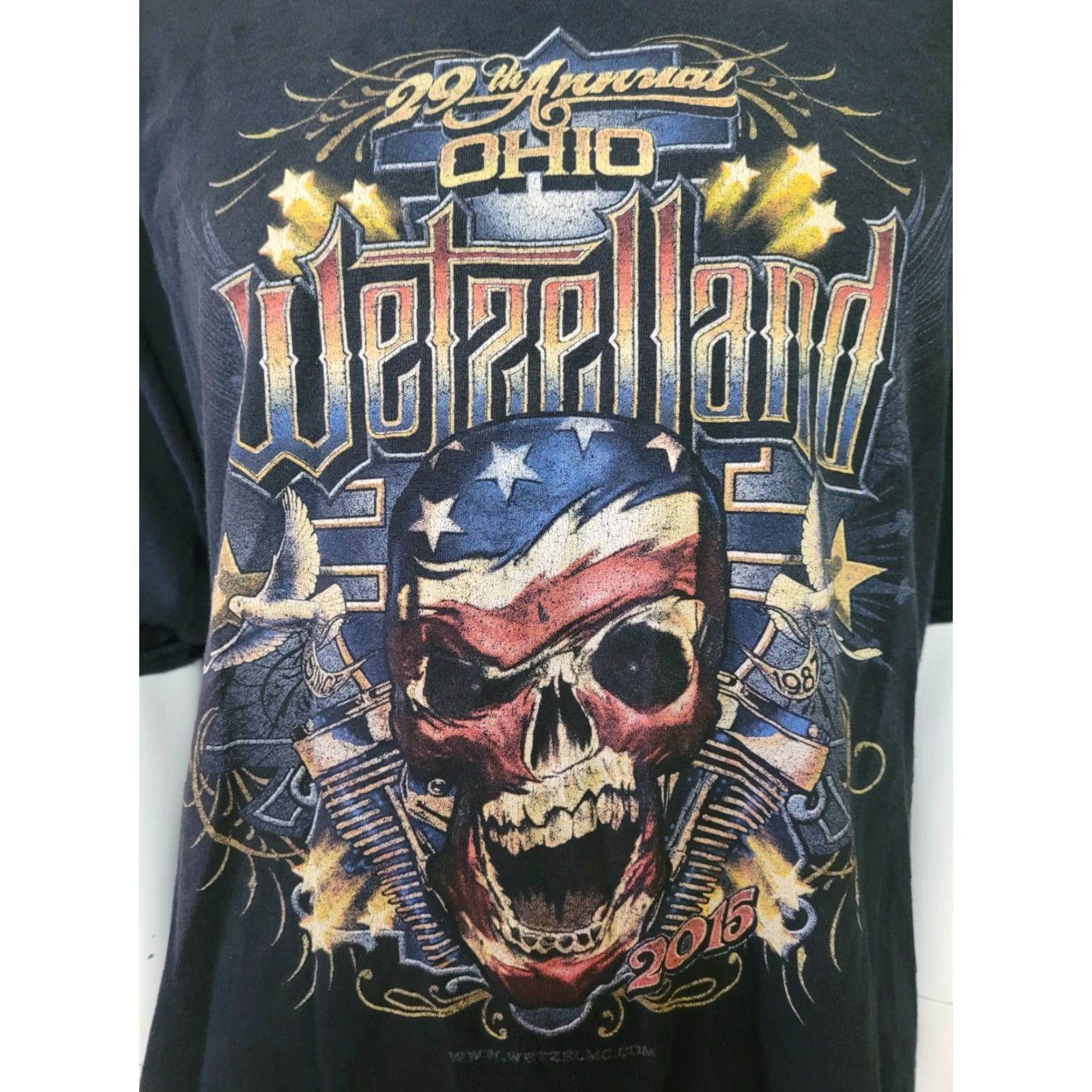 Gildan VINTAGE 2015 Wetzelland Biker Rally Concert T Shirt 2XL XXL Bret Michaels Tommy Castro Gildan Men Black Graphic Tee Shirt Size US XXL / EU 58 / 5 - 2 Thumbnail