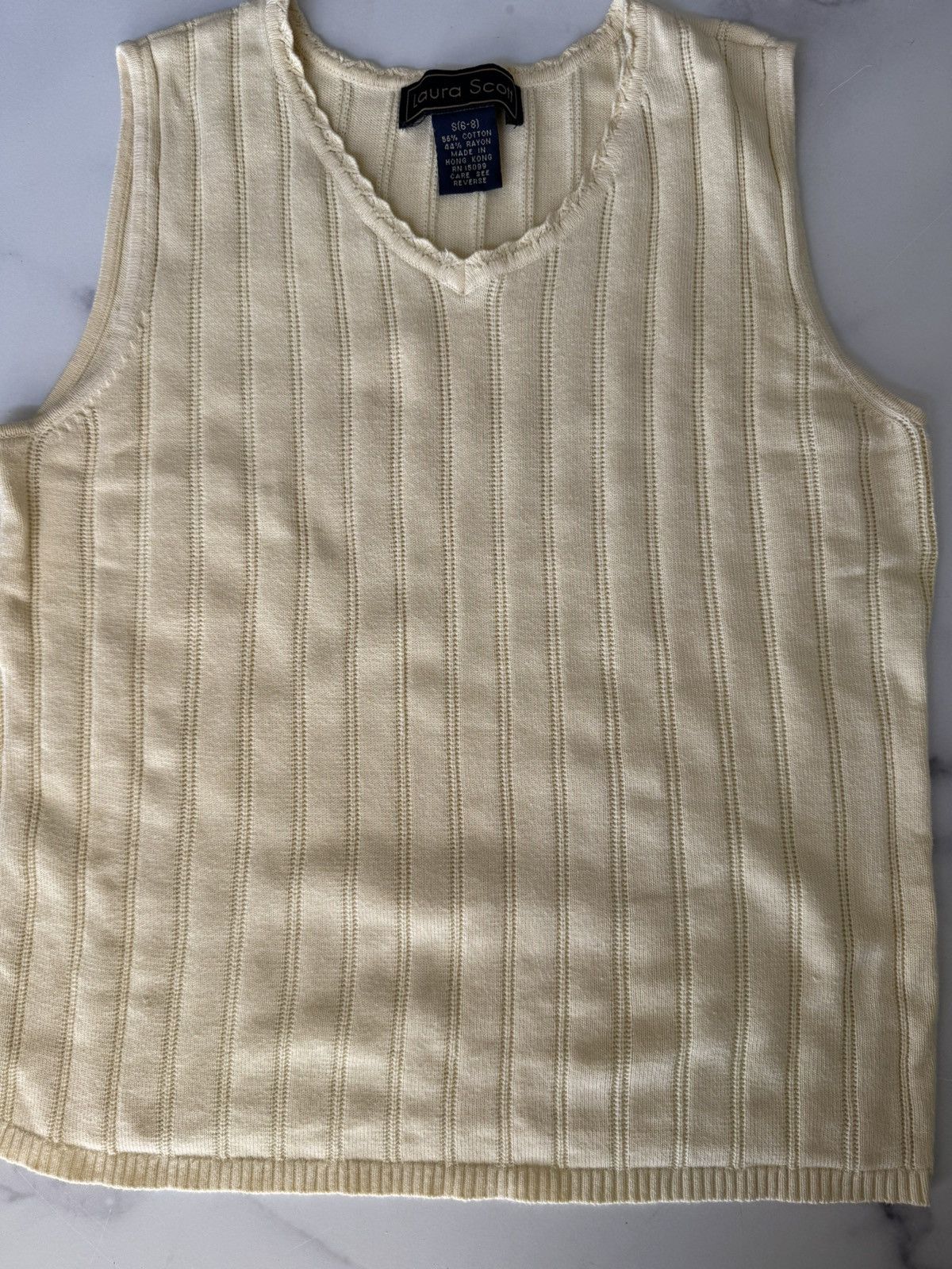Vintage Laura Scott women’s 90’s tank top Small ribbed sleeveless Size S / US 4 / IT 40 - 1 Thumbnail