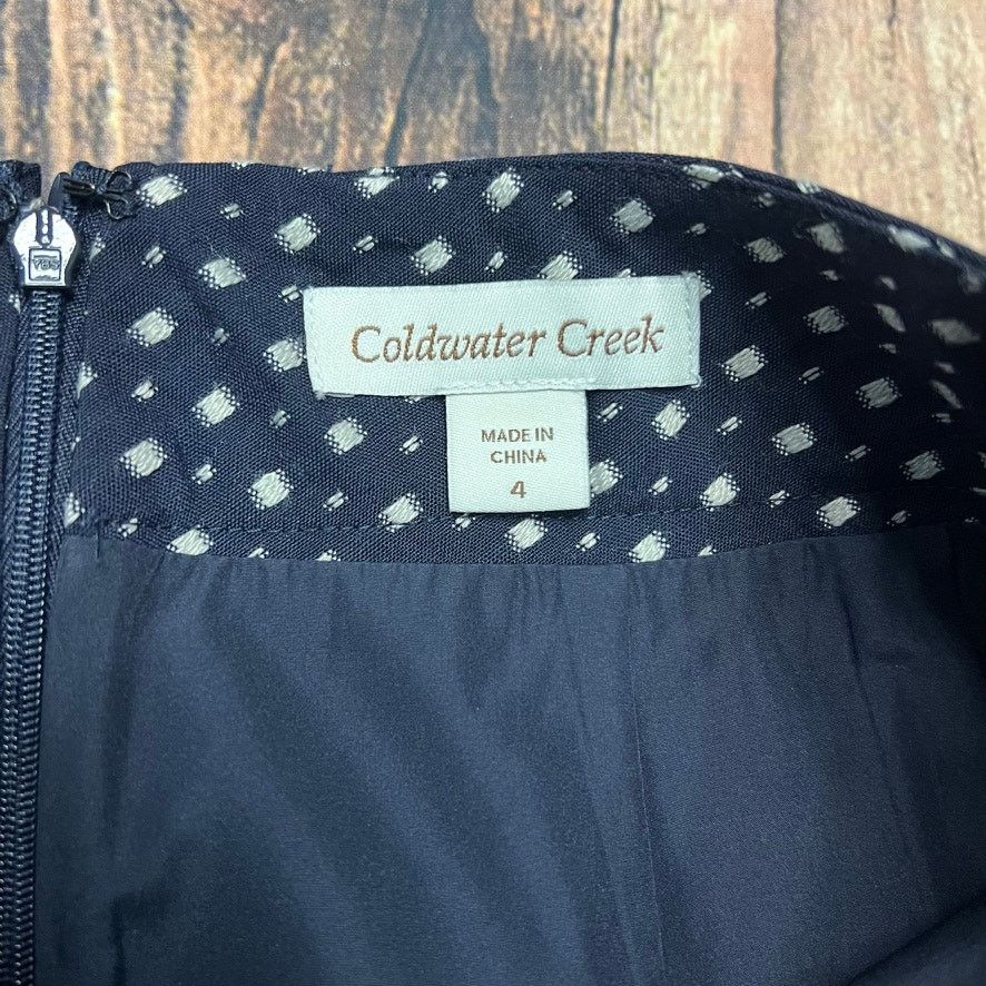 Coldwater Creek NWT Coldwater Creek Women's 4 Navy Polka Dot Pencil Skirt Size 27" / US 4 / IT 40 - 3 Thumbnail