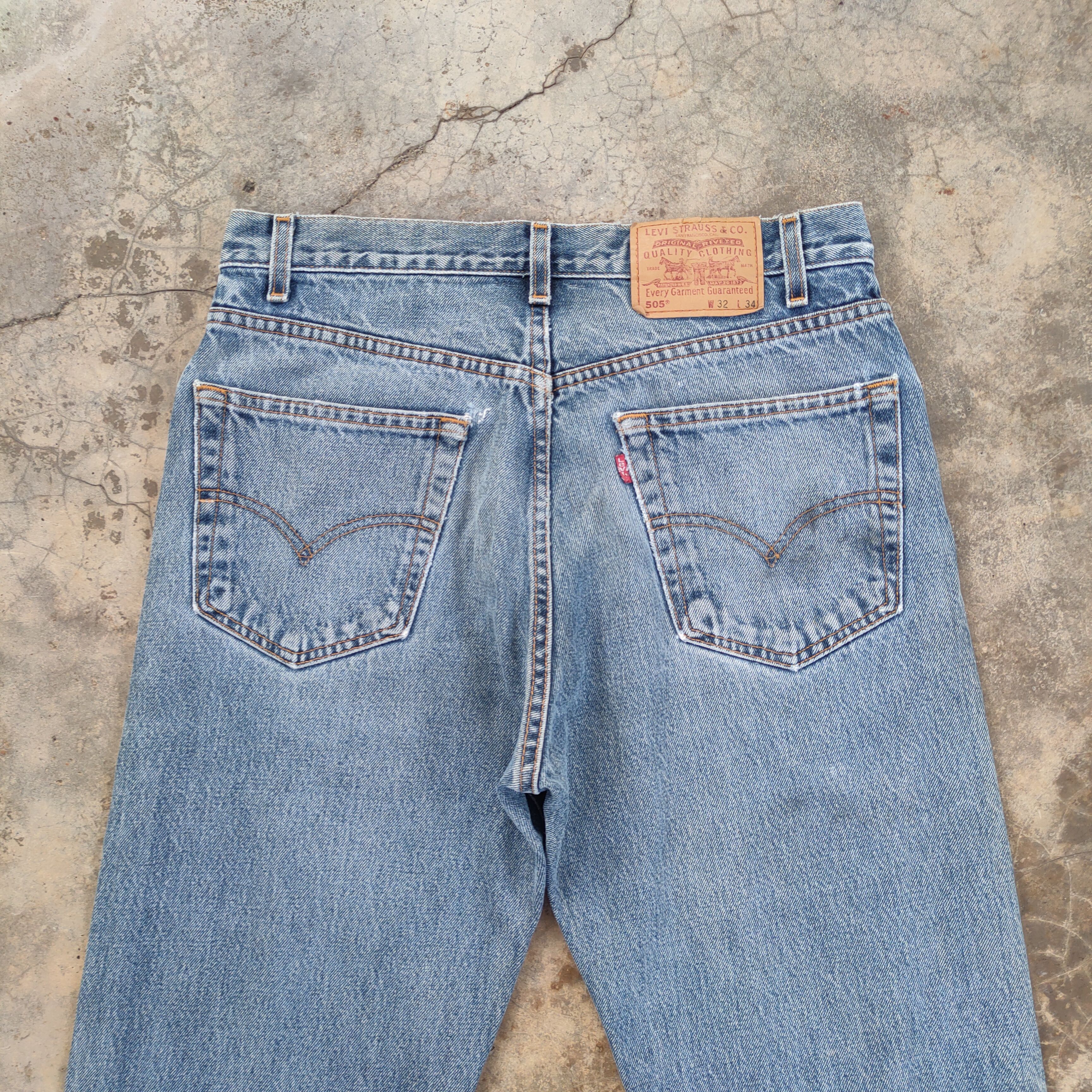 Levi's Vintage Clothing W32 LEVI'S 505 FADED DISTRESSED DENIM JEAN PANTS Size US 32 / EU 48 - 10 Thumbnail