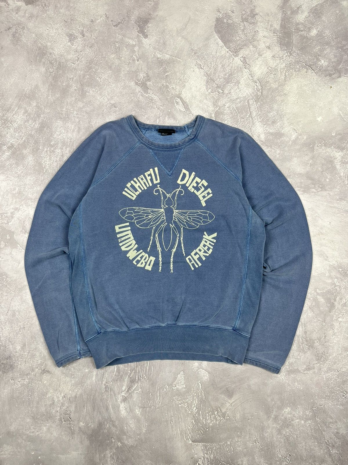 Diesel Vintage Uchafu Diesel Umdwebo Afreak Faded Washed Sweatshirt Size US M / EU 48-50 / 2 - 1 Thumbnail