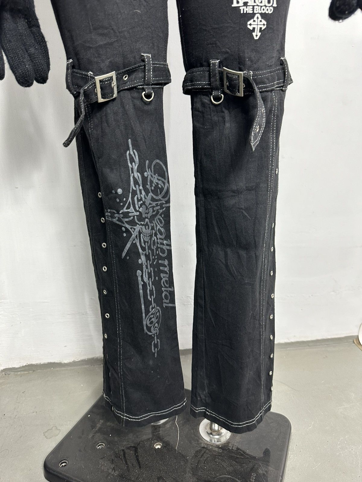 Other K star Punk Rock Bondage Skull Skeleton Poem Style Pants Size 28" / US 6 / IT 42 - 23 Thumbnail