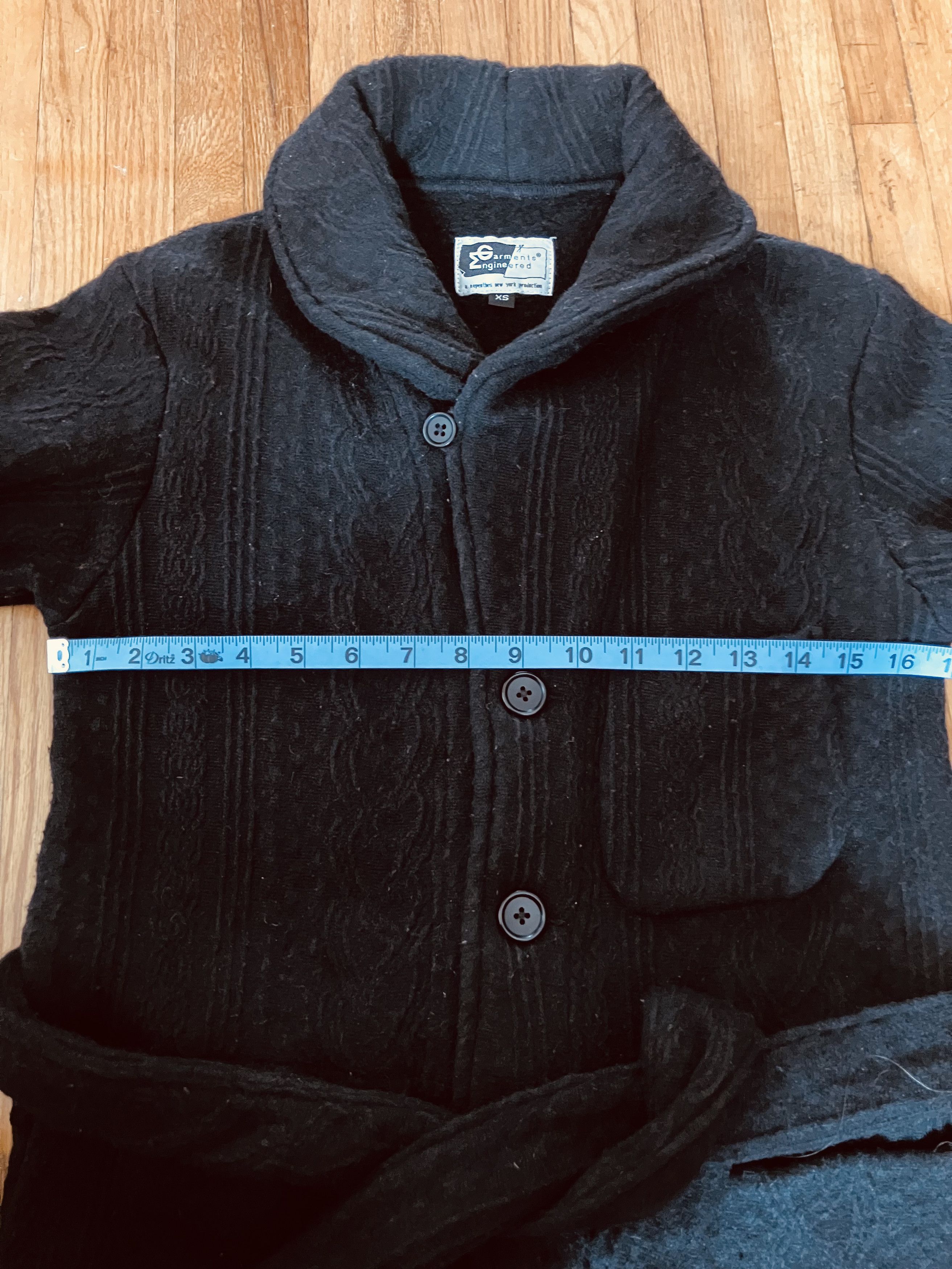 Engineered Garments ENGINEERED GARMENTS Men's XS Black Wool Shawl Sweater Jacket Size US XS / EU 42 / 0 - 8 Thumbnail