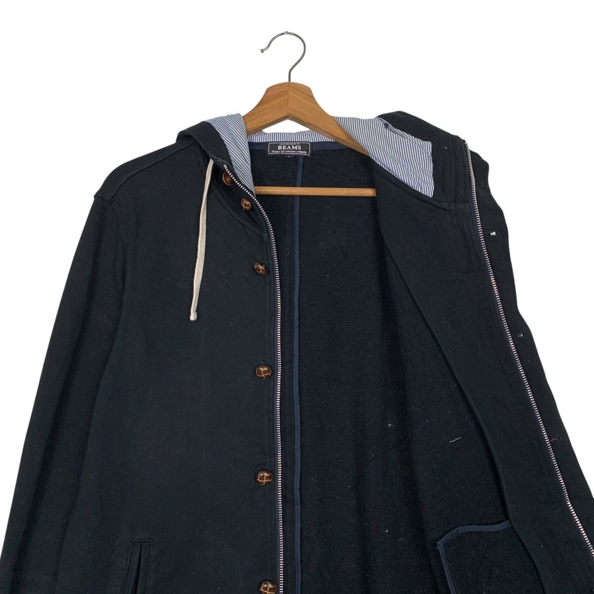 Beams Japan Beams Japan Hooded Black Jacket Size US M / EU 48-50 / 2 - 11 Thumbnail