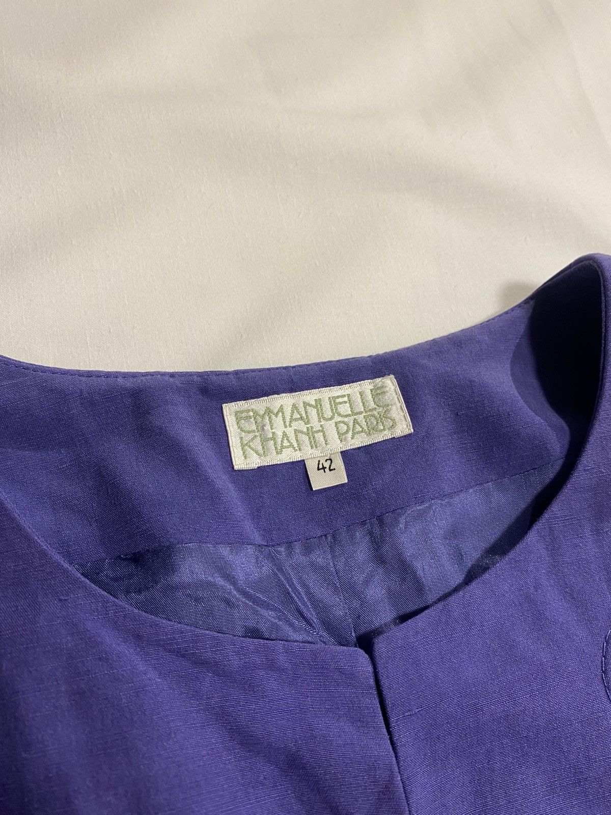 Designer × Emmanuelle Khanh × Vintage Emmanuelle Khanh Paris vintage silk linen jacket blazer Size M / US 6-8 / IT 42-44 - 2 Thumbnail