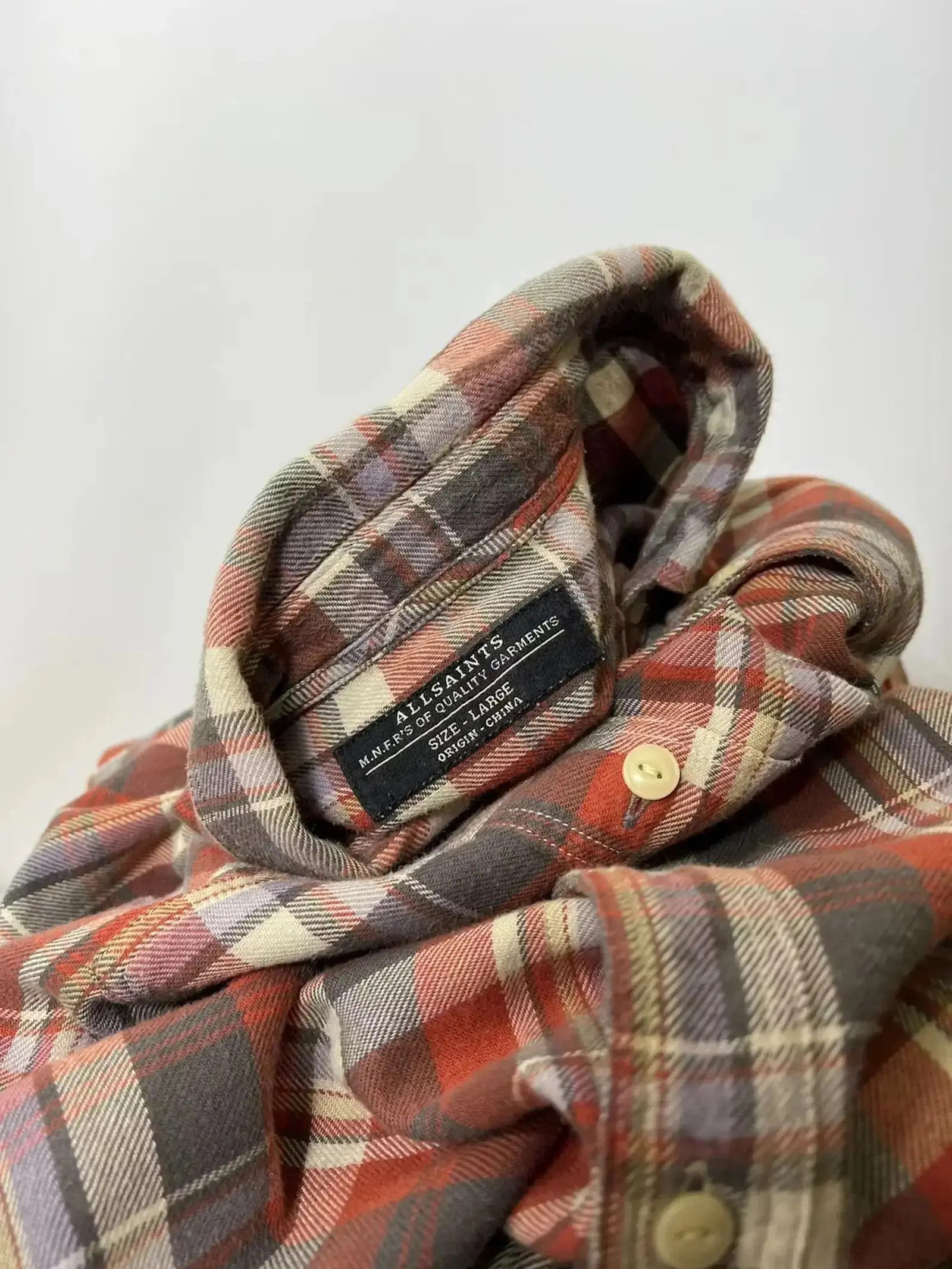 Allsaints × Flannel × Japanese Brand All Saints Gotland LS shirt Size US L / EU 52-54 / 3 - 3 Thumbnail