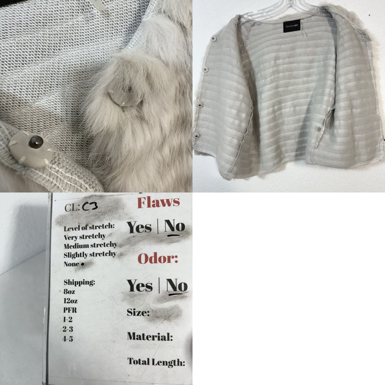 Vintage VINTAGE DolceCabo Fur Jacket Cardigan Top Rabbit Gray Soft Size S Womens Coat Size S / US 4 / IT 40 - 9 Thumbnail
