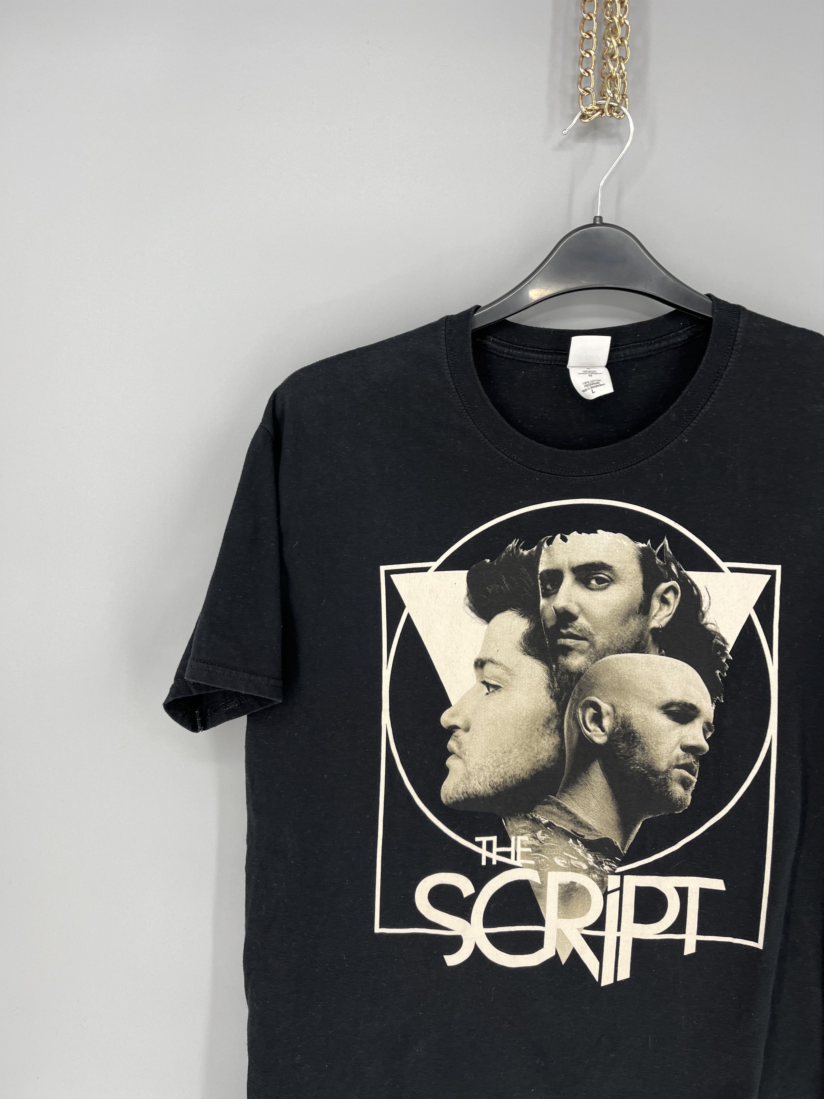 Band Tees The Script Vintage Black Cotton Short Sleeve T-Shirt Metal Size US L / EU 52-54 / 3 - 4 Thumbnail