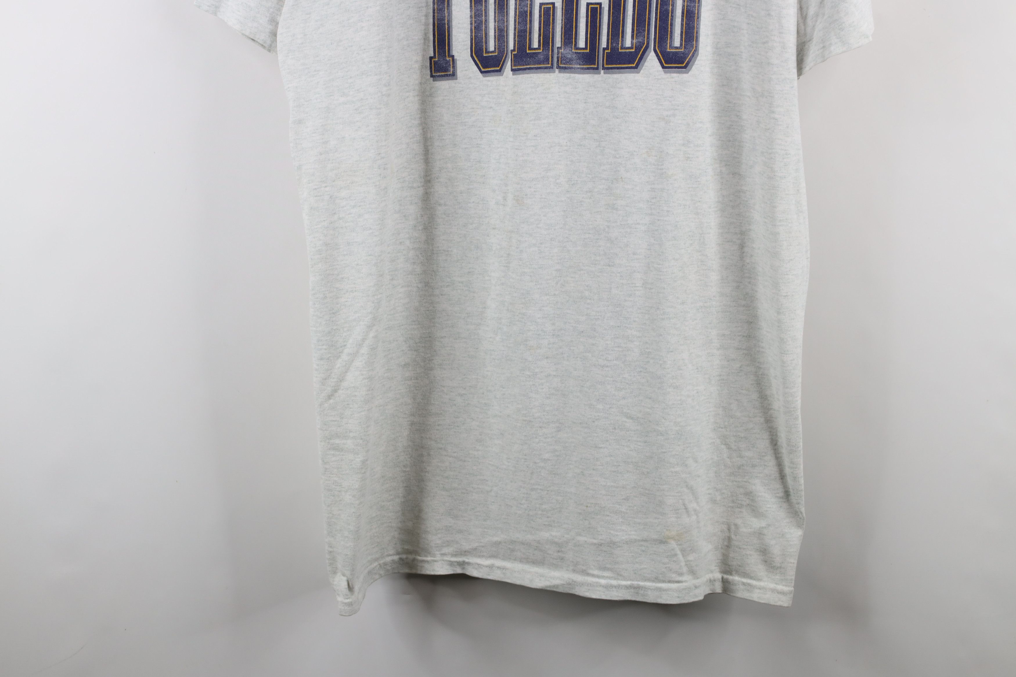 Vintage Vintage 90s Spell Out University of Toledo T-Shirt Gray Size US XXL / EU 58 / 5 - 3 Thumbnail