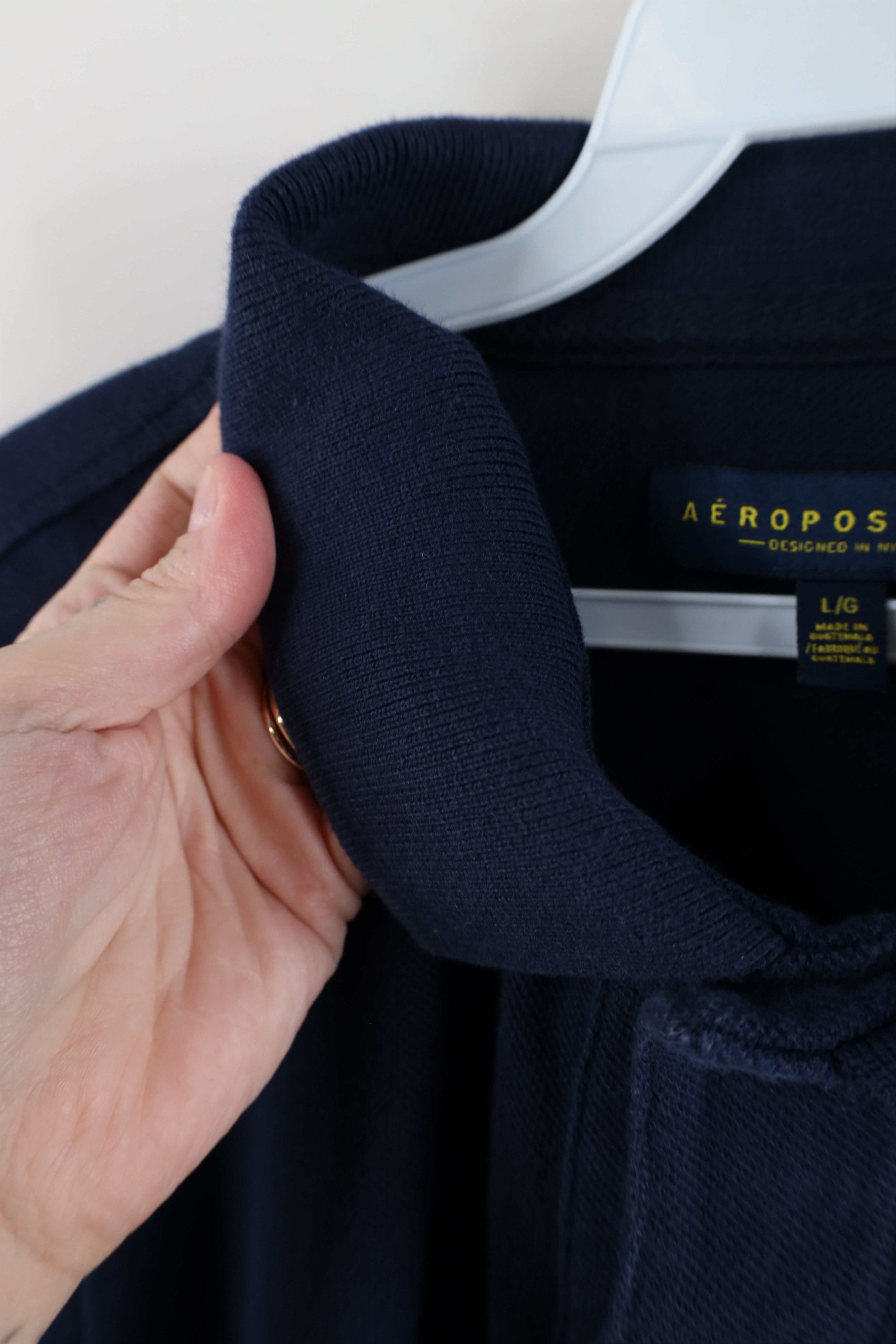 Aeropostale Vintage Y2K Aeropostale Knit Golf Polo Shirt Navy Blue Size US L / EU 52-54 / 3 - 11 Thumbnail