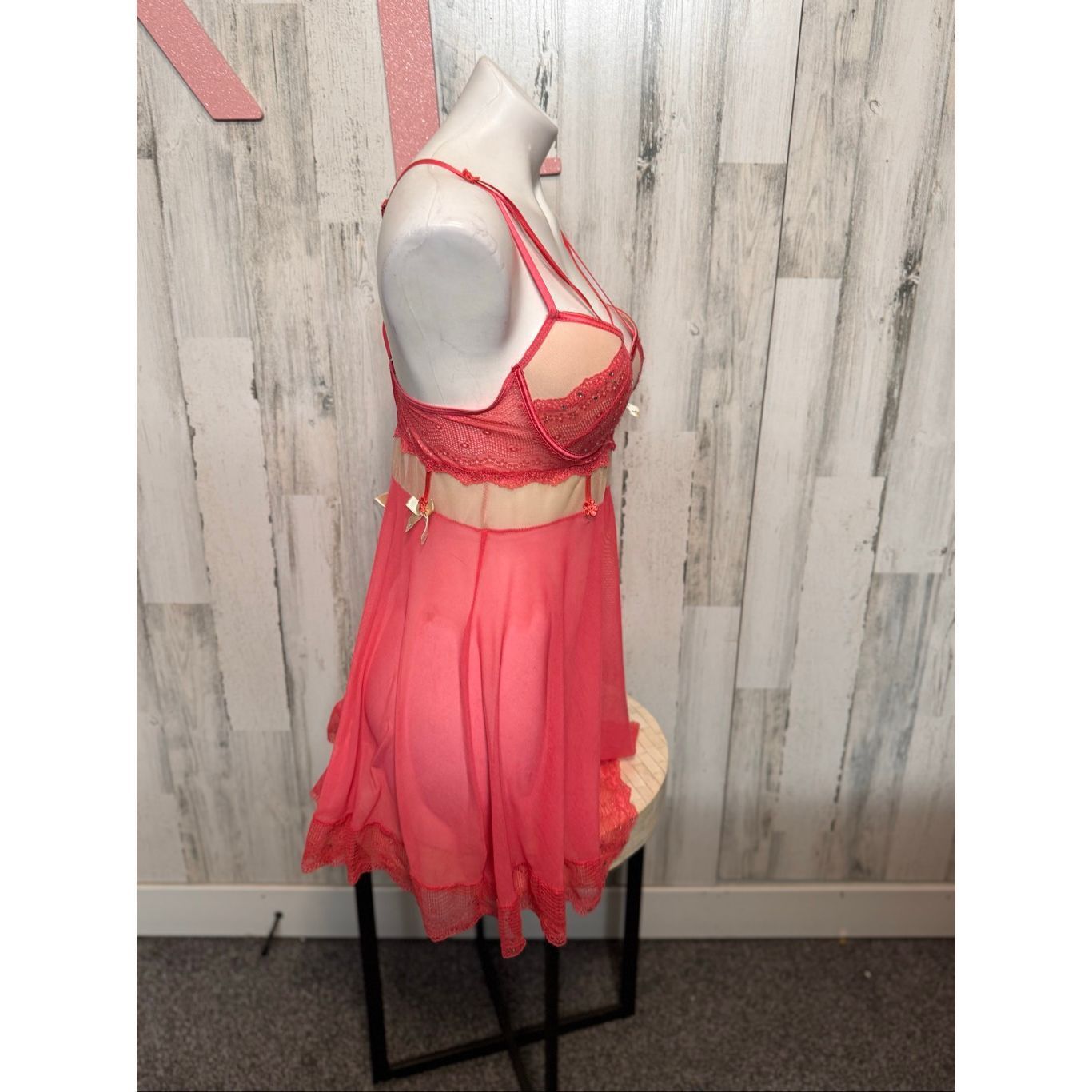 Other Women’s pink Lace Babydoll Lingerie Chemise Crisscross Back Size XL / US 12-14 / IT 48-50 - 6 Thumbnail