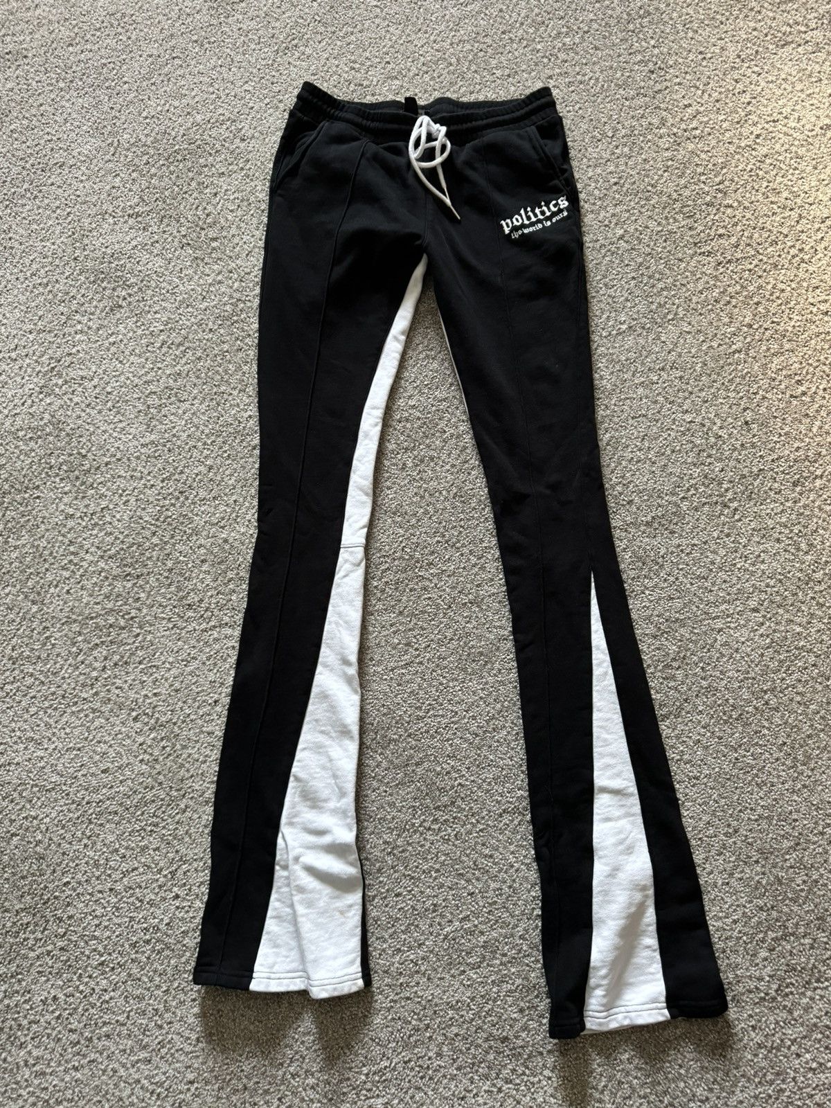 Designer × Vintage Black Stacked joggers Size US 29 - 1 Thumbnail