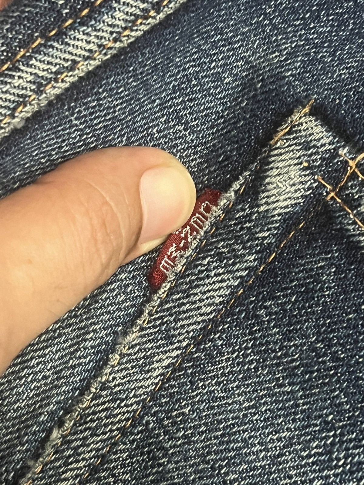 Denime Vintage Denime Blue Faded Washed Distressed Selvedge Jeans Size US 30 / EU 46 - 10 Thumbnail