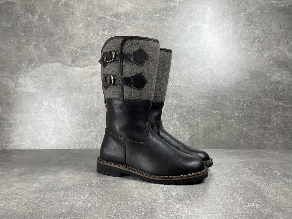 Rare Diemme Shearling Avant Garde Brown Straps Boots Vibram