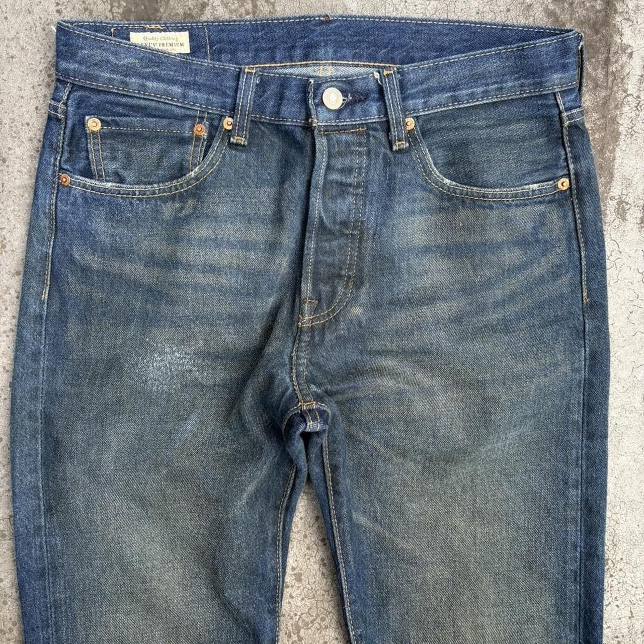 Levi's Levi's 501 Original Premium Blue Denim Straight Fit Jeans Size US 31 - 4 Thumbnail