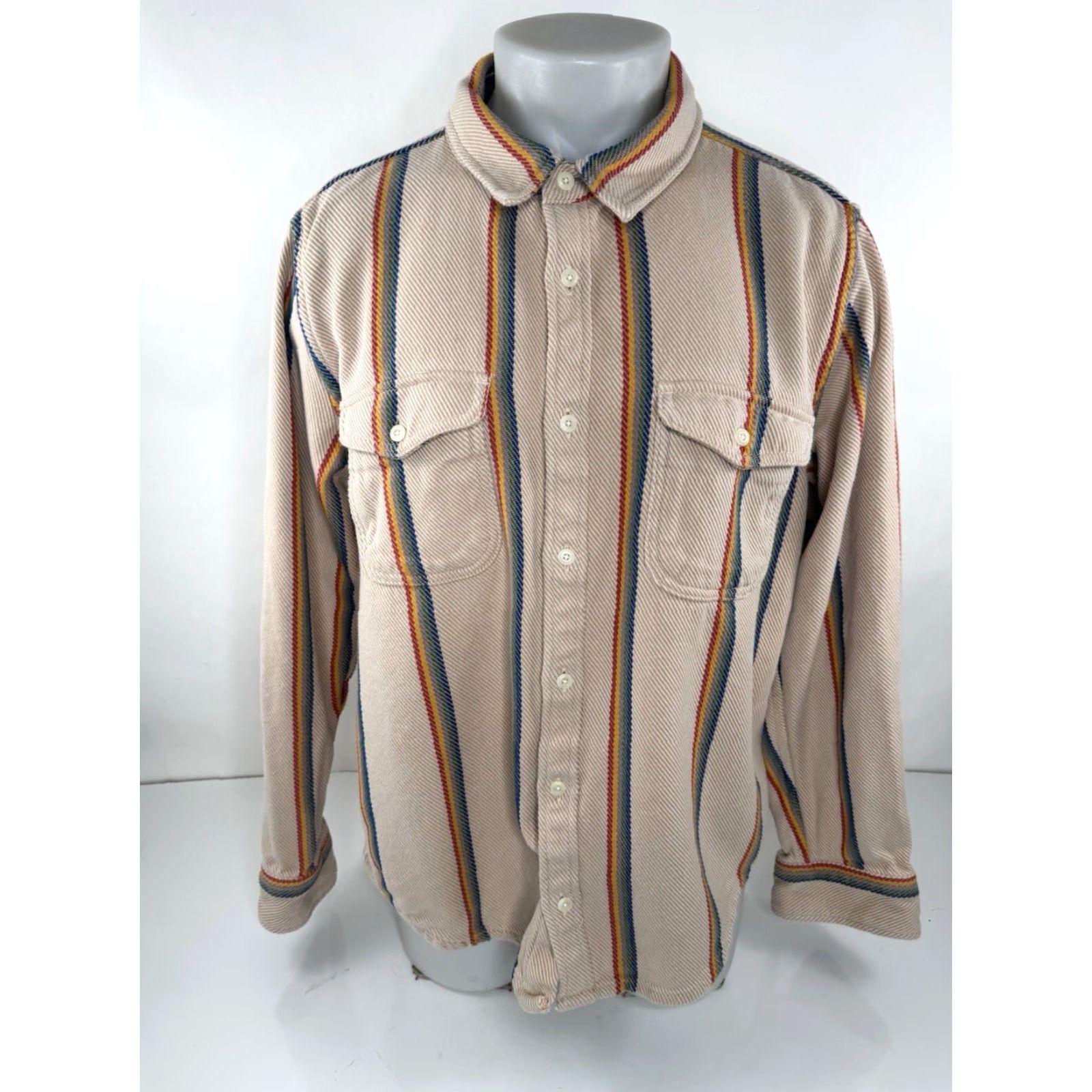 Outerknown Outerknown Shirt Jacket 2XL Striped Heavy Duty Blanket / Multicolor Button-Up Long Sleeve Mens J5 Size US XXL / EU 58 / 5 - 2 Thumbnail