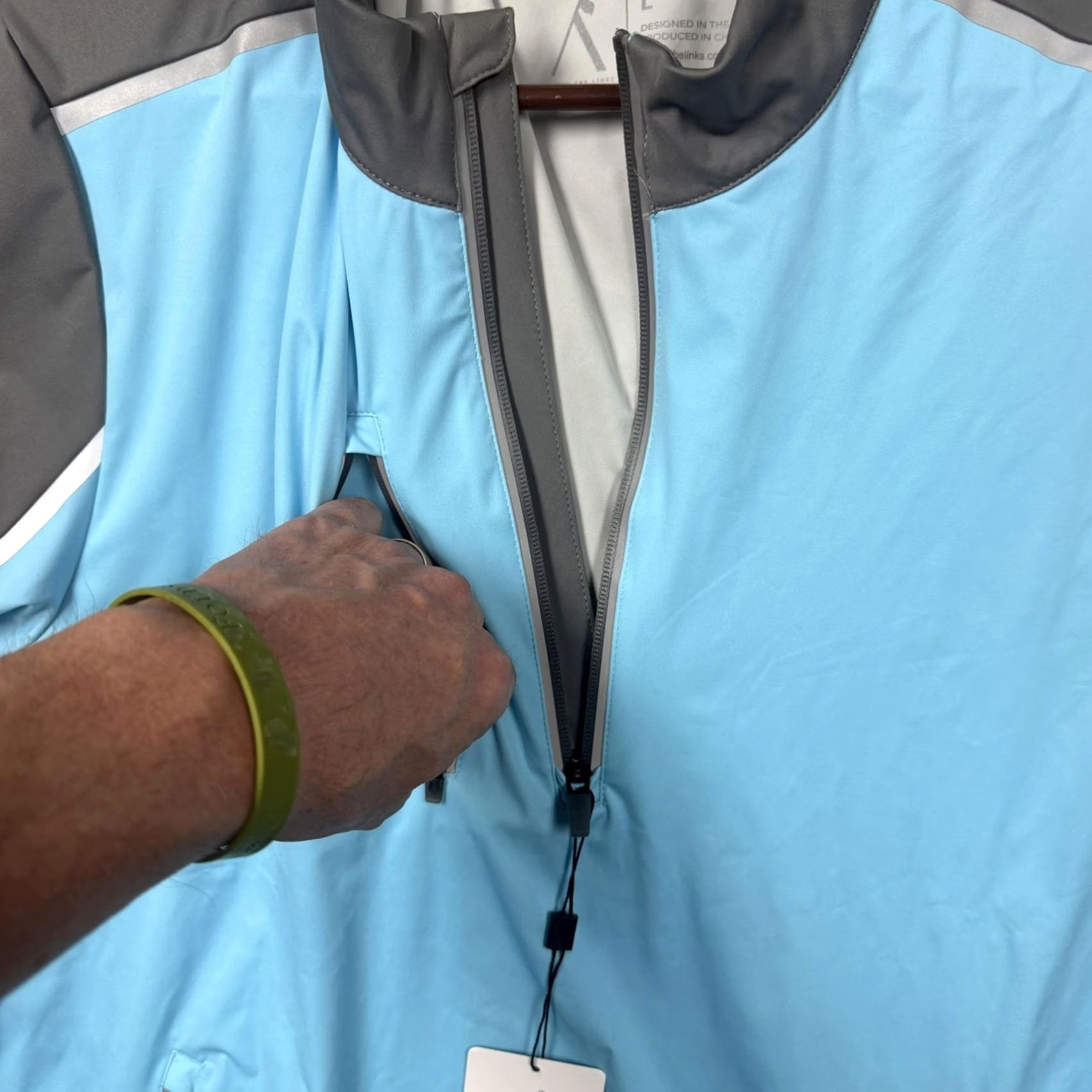 Vintage Above The Links Jacket Mens L Blue Gray 1/2 Zip Golf Windbreaker Softshell Size US L / EU 52-54 / 3 - 6 Thumbnail