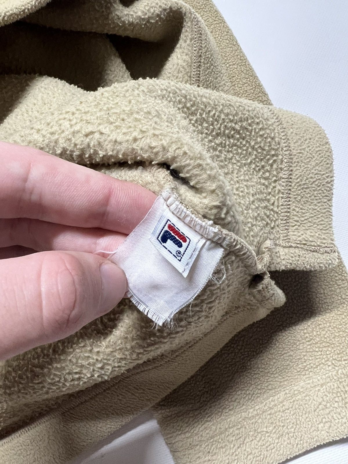 Fila × Vintage Vintage Y2k Fila Light Brown Spell Out Fleece Sweatshirt 90s Size US M / EU 48-50 / 2 - 7 Thumbnail