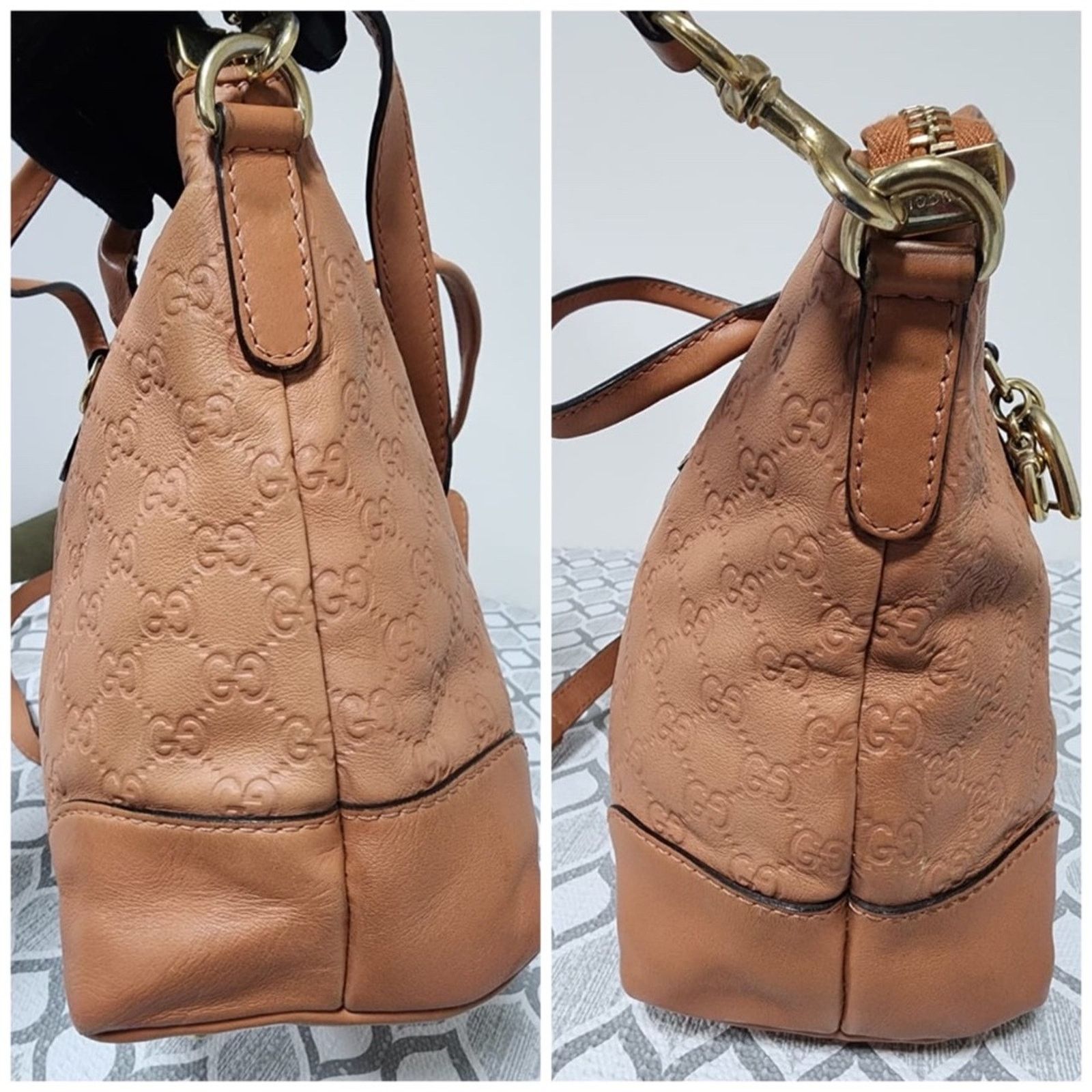 Gucci GUCCI Guccissima L Heart Bit Charm Top Handle Satchel Bag Pe Size ONE SIZE - 7 Thumbnail