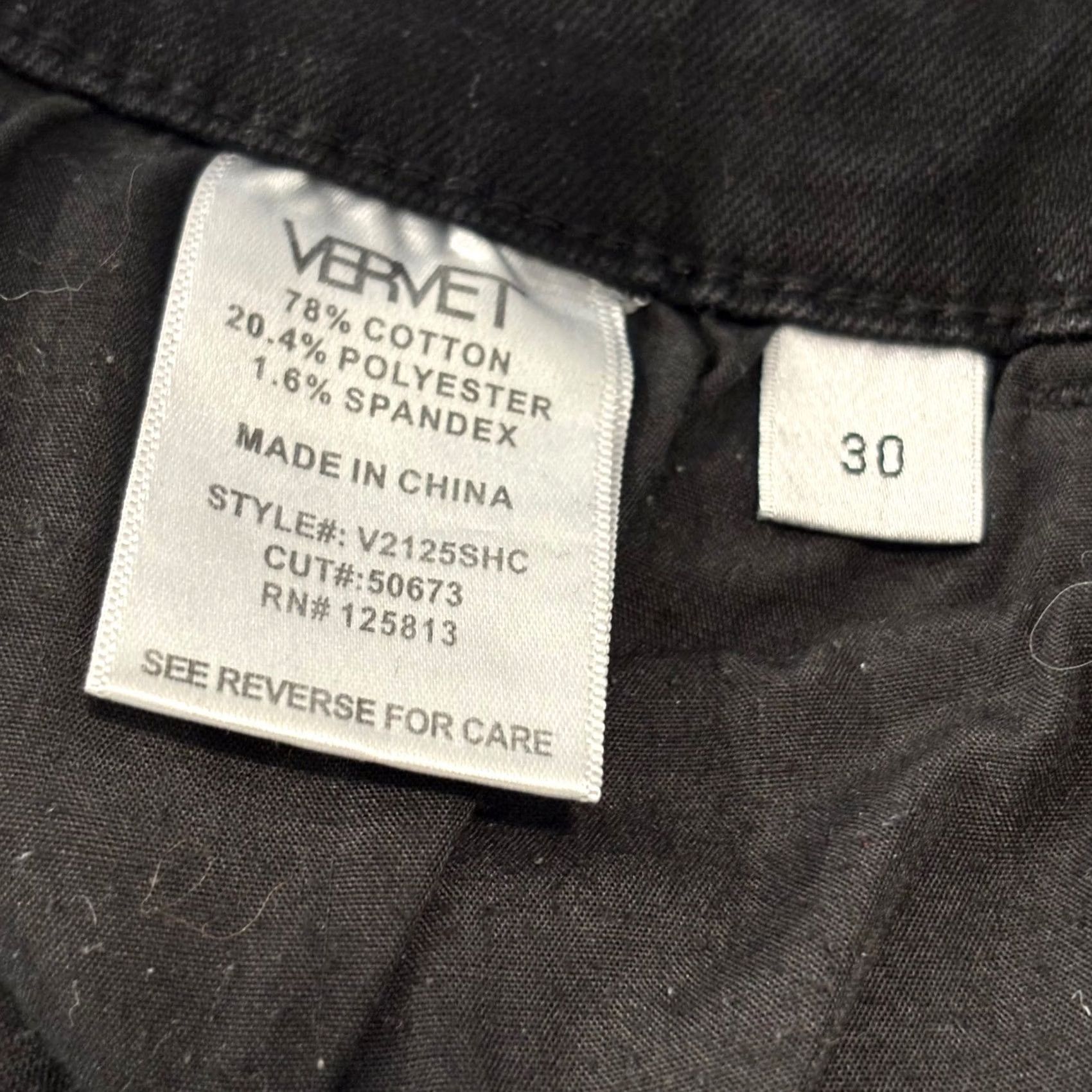 Vintage Vervet Los Angeles Jeans Skinny Black Distressed Button Fly Size 30 Women Size 24" / US 00 / IT 34 - 3 Thumbnail