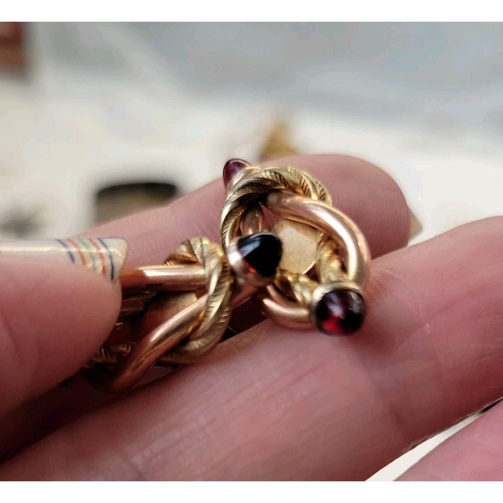 The Unbranded Brand Vintage Swank Copper & Gold Forever LoveKnot Cufflinks Red Size ONE SIZE - 4 Thumbnail