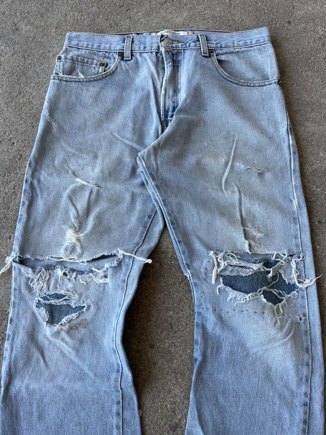 Levi's Vintage Clothing 2000s Levi's 517 Bootcut Distressed Jeans Size US 32 / EU 48 - 3 Thumbnail