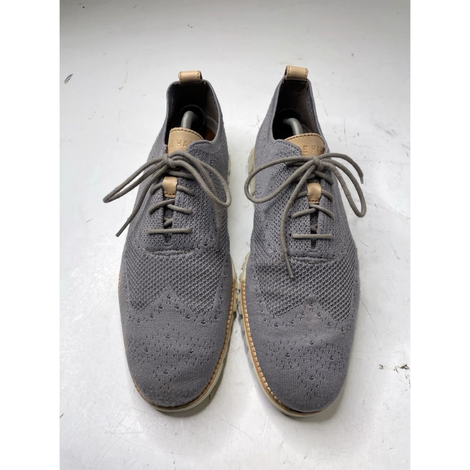 Cole Haan Cole Haan ZeroGrand Stitchlite Wingtip Oxford Mens Size 11M Gray Knit C24944 Size US 11 / EU 44 - 2 Thumbnail