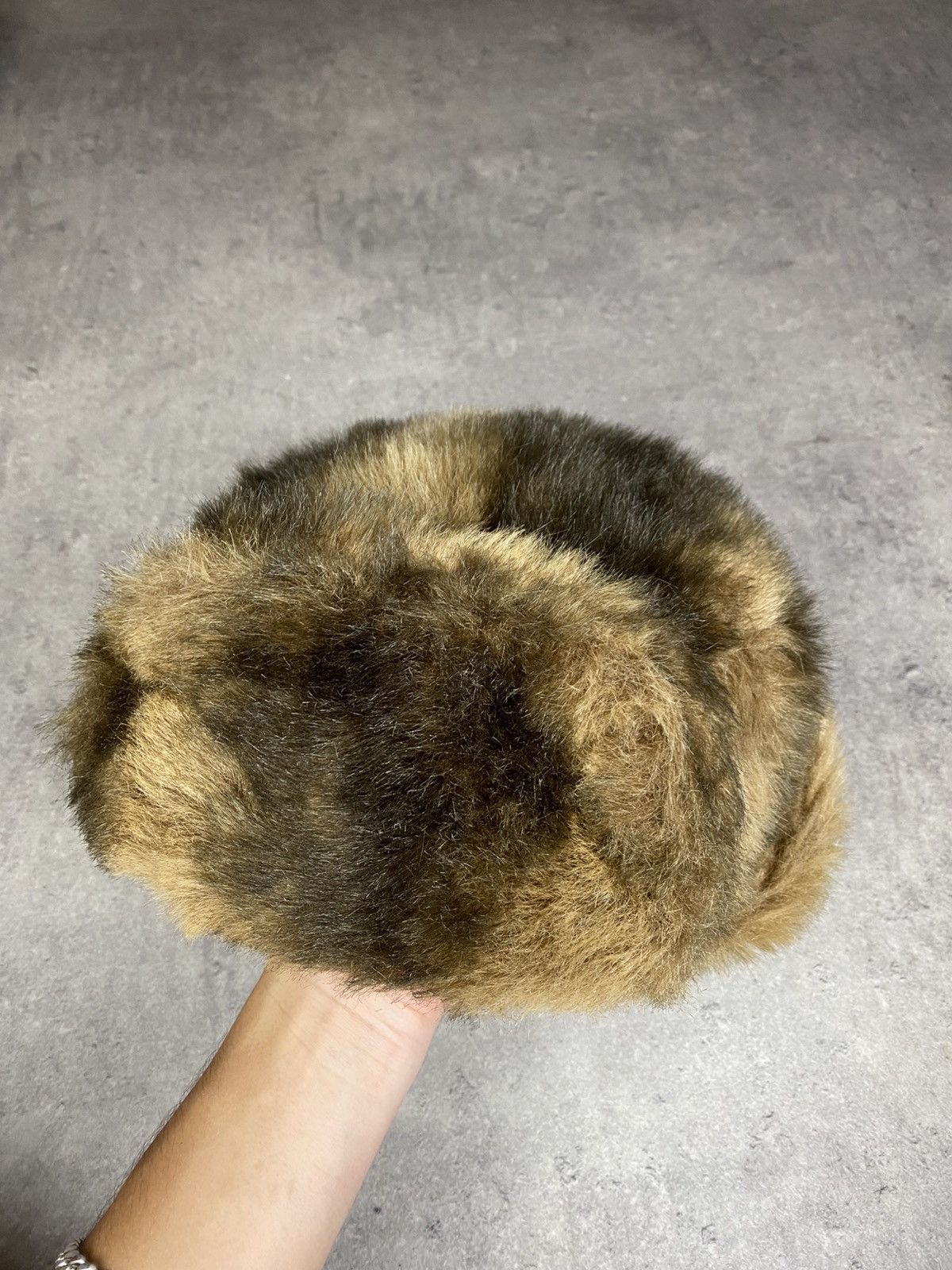 Japanese Brand Vintage Faux Fur Ushanka Hat – Brown Camo Look Y2K Streetwea Size ONE SIZE - 6 Thumbnail